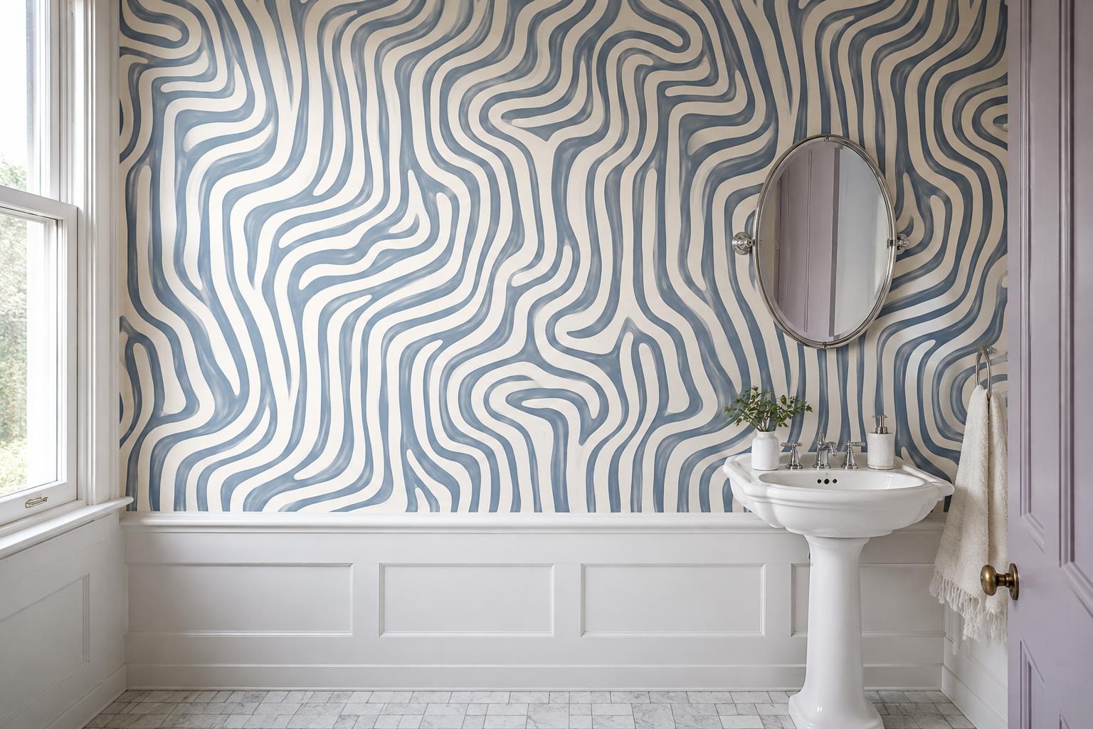 Tan And Neutral Abstract Forms Atmospheric Soft Wallpaper Mural Accent-wall-wallpaper-murals, Peel-and-stick Finish