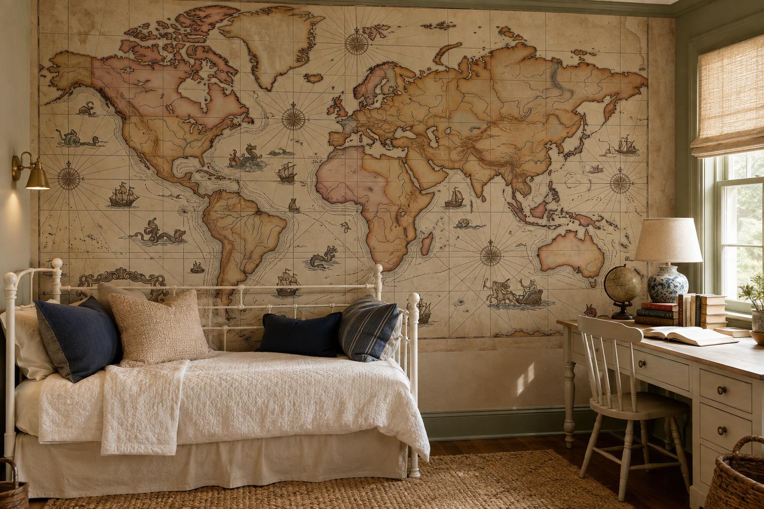 Tan And Neutral Abstract Forms Illustrated Painterly Wallpaper Mural Accent-wall-wallpaper-murals, Peel-and-stick Finish