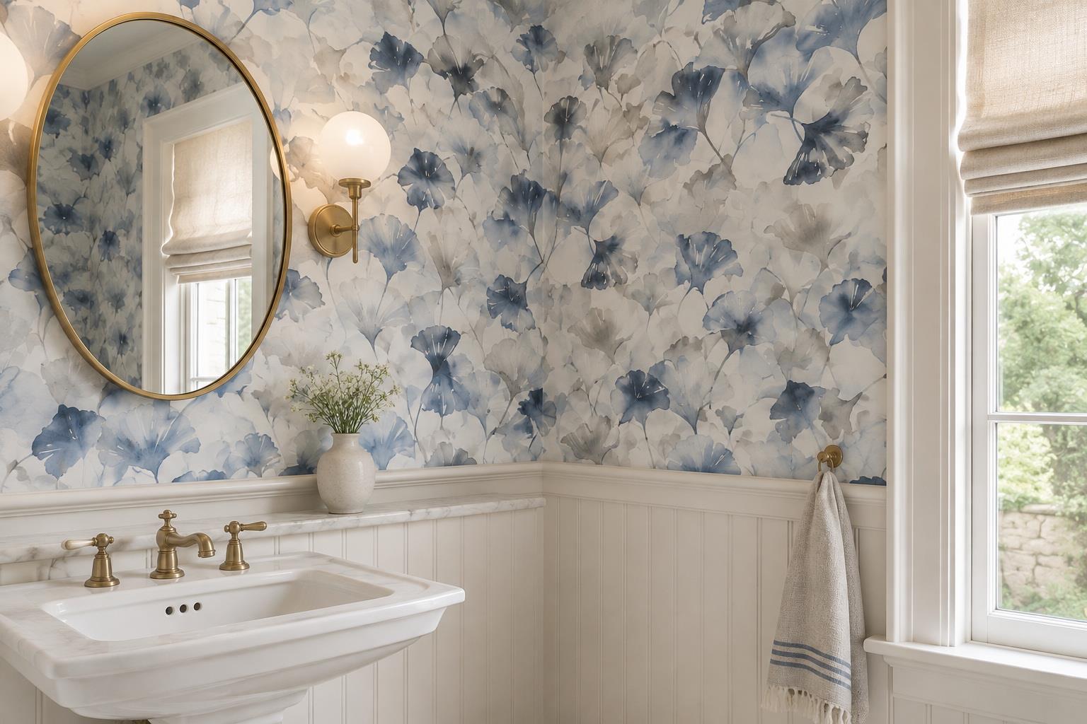 Tan And Neutral Abstract Forms Illustrated Atmospheric Wallpaper Mural Accent-wall-wallpaper-murals, Peel-and-stick Finish