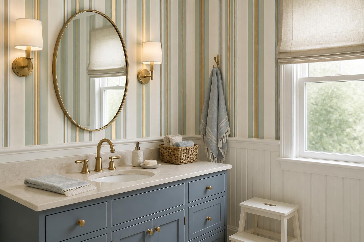 Tan And Neutral Abstract Illustrated Hand Painted Wallpaper Mural Accent-wall-wallpaper-murals, Peel-and-stick Finish