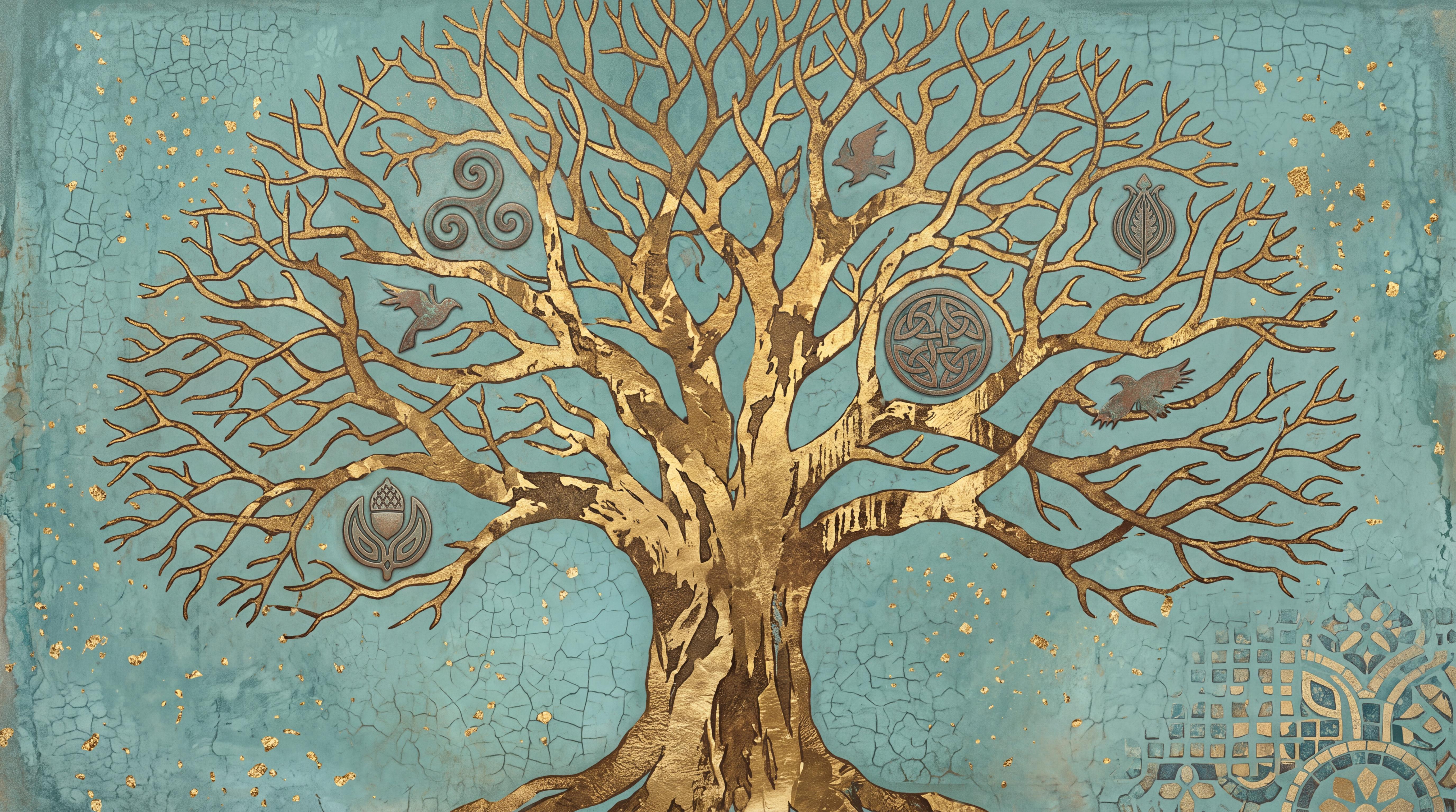 Tan And Neutral Abstract Forms Illustrated Forms Wallpaper Mural, Peel-and-stick Finish