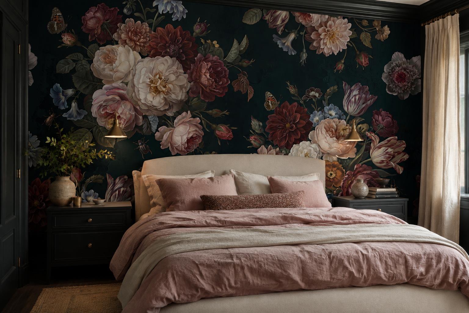 Tan And Neutral Abstract Forms Illustrated Tones Wallpaper Mural Bedroom-wallpaper-murals, Peel-and-stick Finish