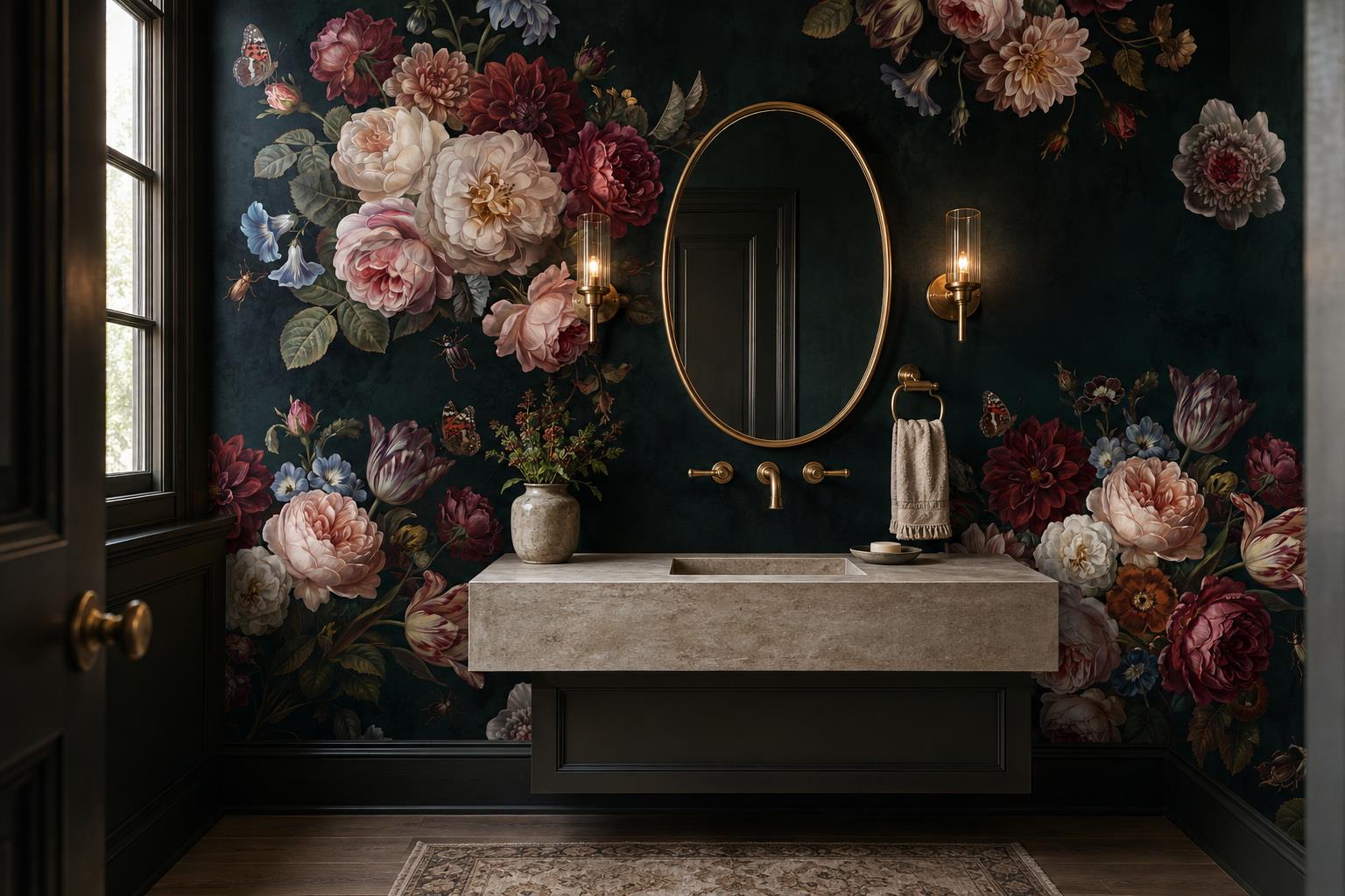 Tan And Neutral Abstract Forms Illustrated Tones Wallpaper Mural Accent-wall-wallpaper-murals, Peel-and-stick Finish