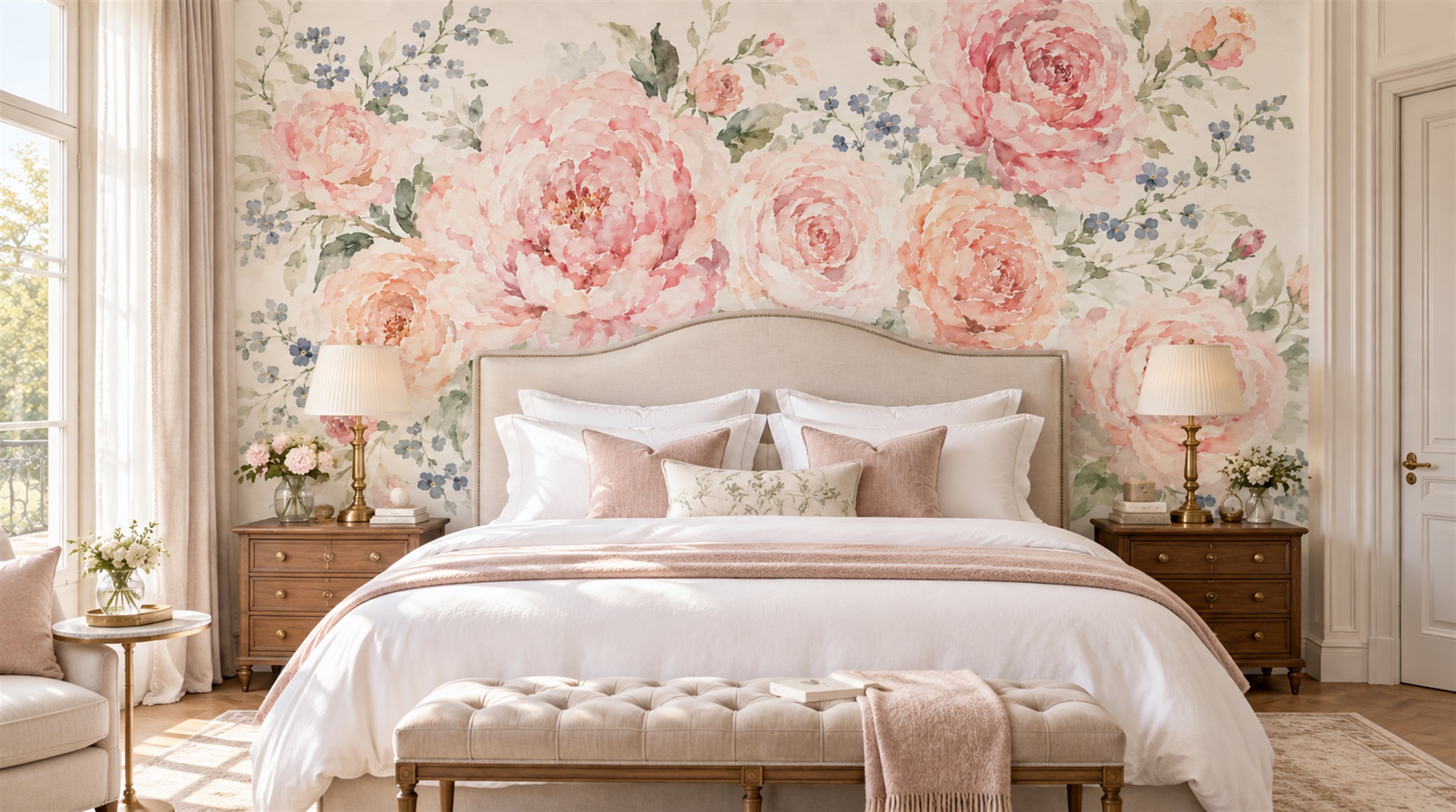 Red And Pink Decorative Patterning Wallpaper Mural Library-wallpaper-murals, Peel-and-stick Finish