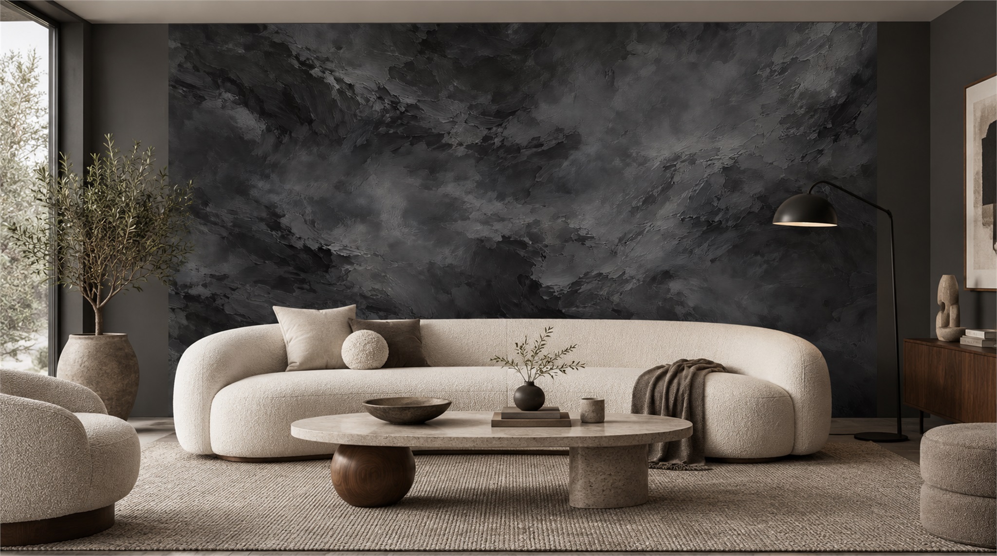Red And Neutral Decorative Patterning Wallpaper Mural Living-room-wallpaper-murals, Peel-and-stick Finish