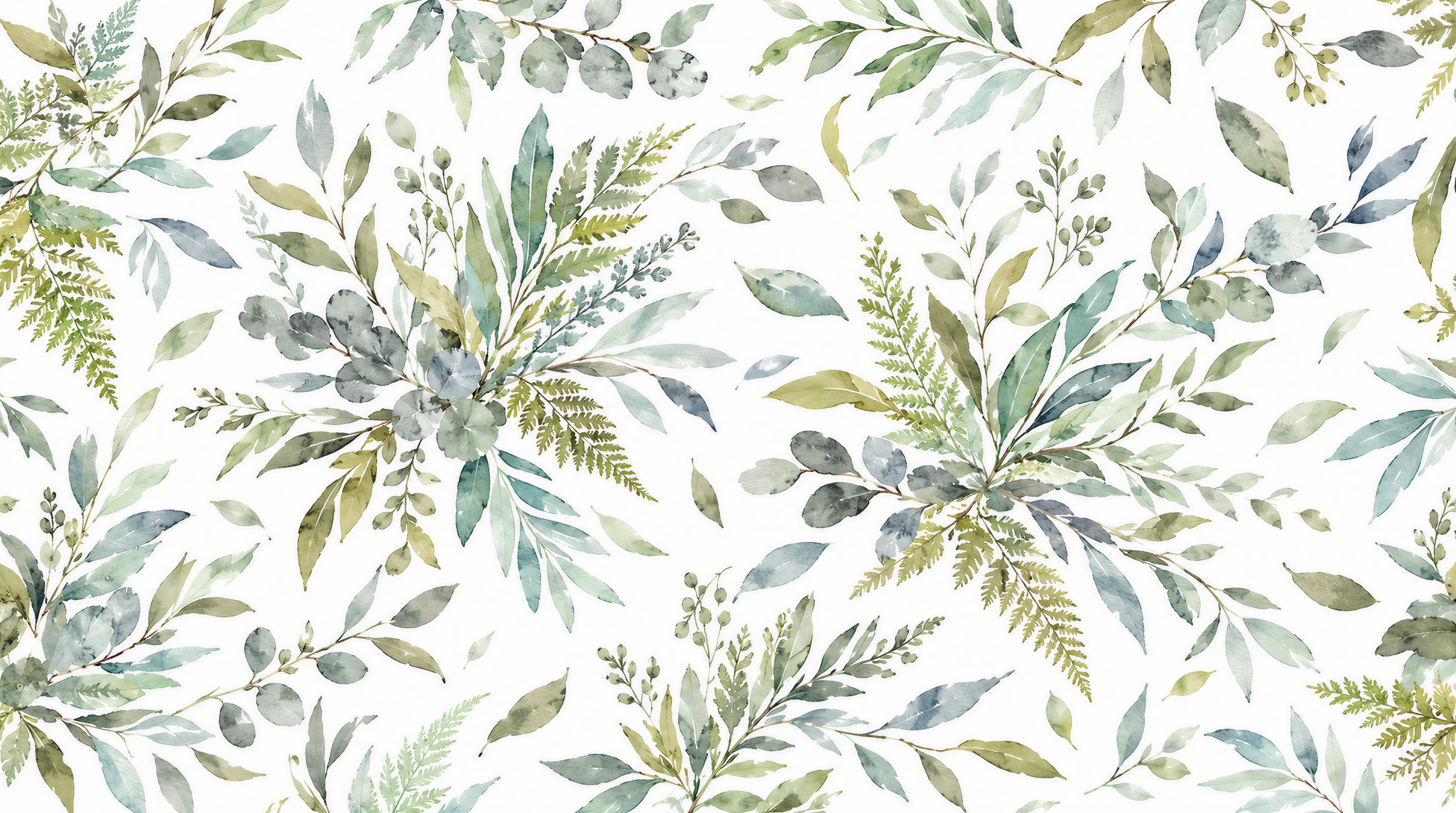 Red And Sage Green Leaf Patterning Wallpaper Mural, Peel-and-stick Finish