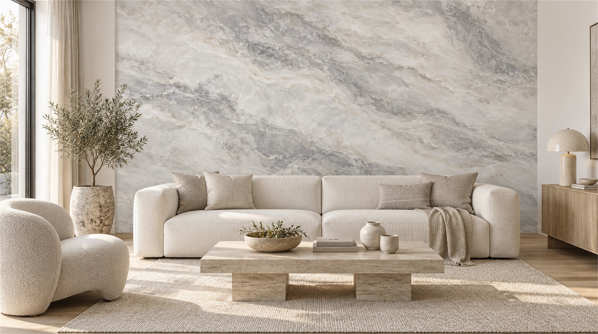 Grey And Red Marble Veining Wallpaper Mural Living-room-wallpaper-murals, Peel-and-stick Finish
