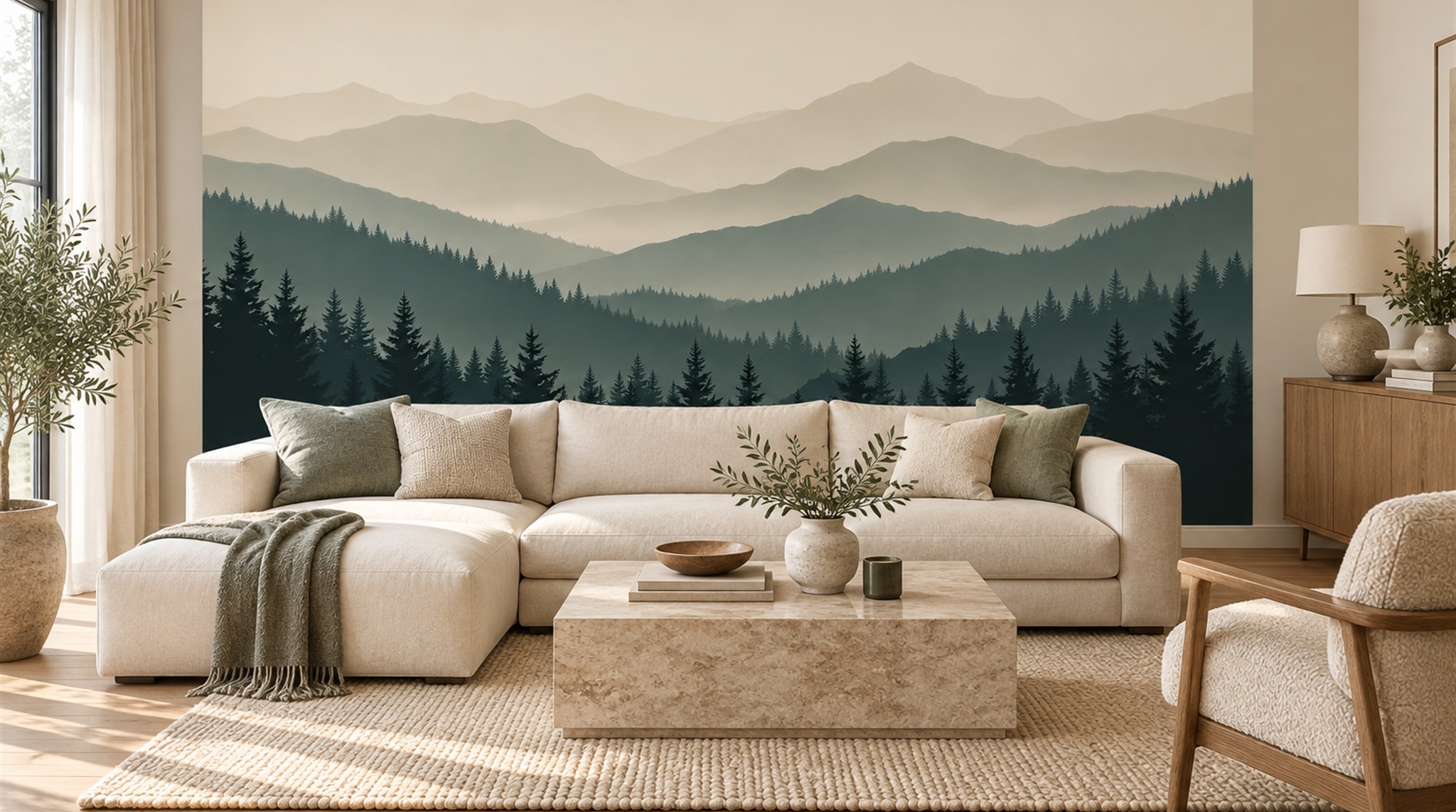 Red And Blue Decorative Patterning Wallpaper Mural Living-room-wallpaper-murals, Peel-and-stick Finish