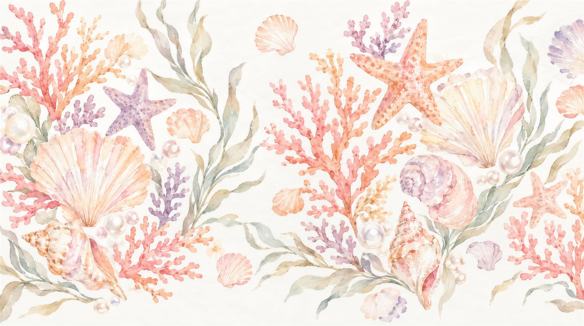 Red And Soft Pastel Decorative Patterning Wallpaper Accent-wall-wallpaper-murals, Peel-and-stick Finish