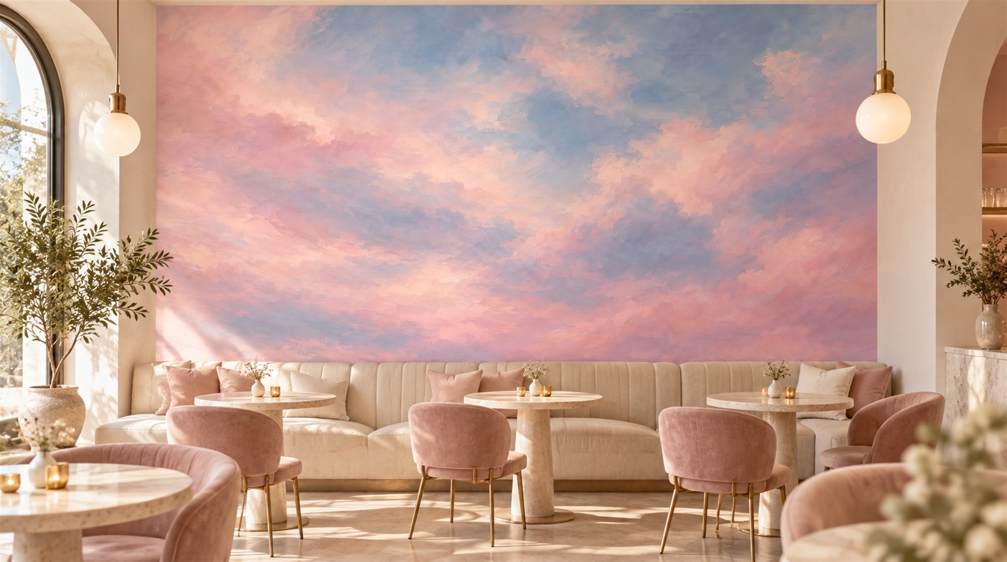 Red And Pink Decorative Patterning Textured Wallpaper Mural Cafe-wallpaper-murals, Peel-and-stick Finish