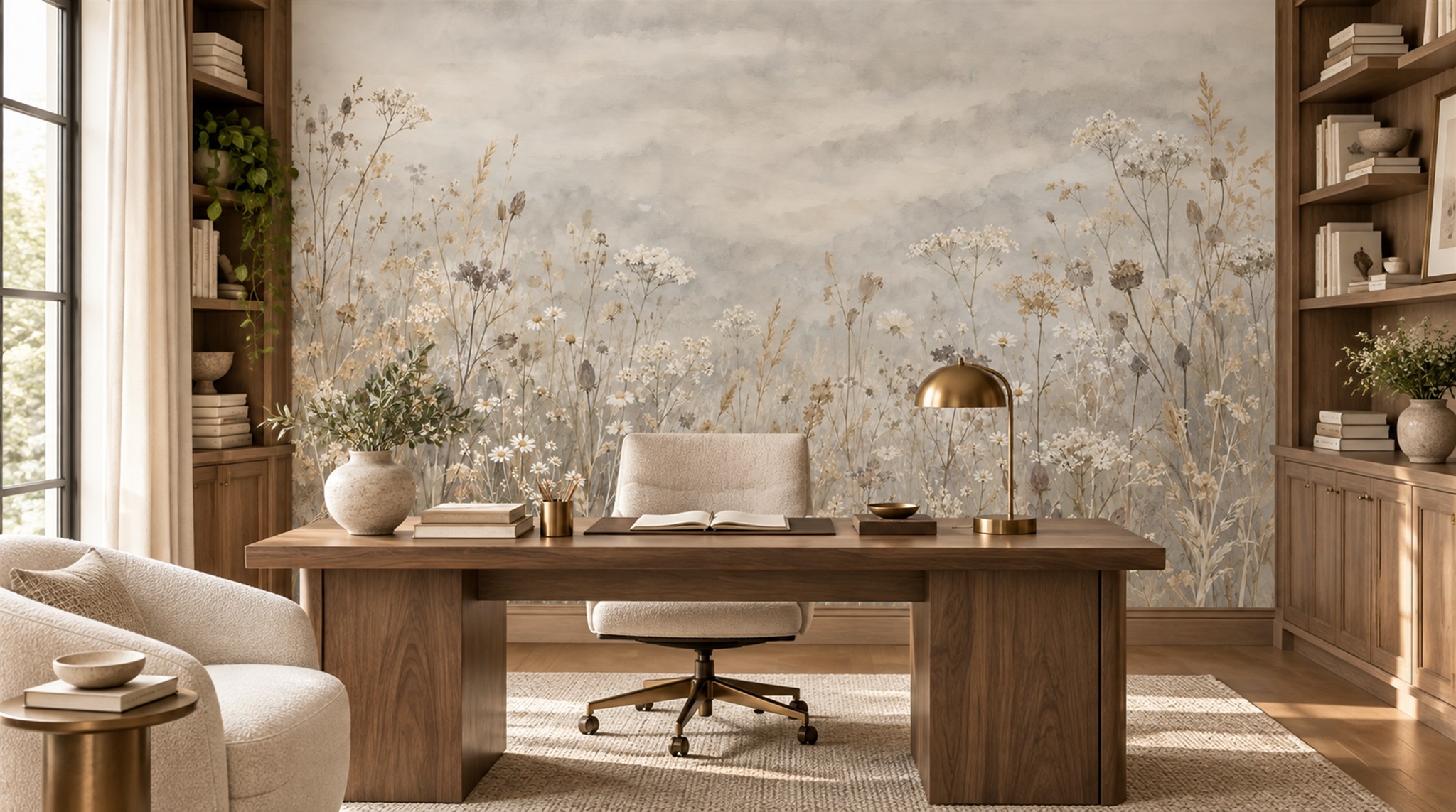 Ivory And Red Decorative Patterning Textured Wallpaper Mural Living-room-wallpaper-murals, Shown In A Living Room, Peel-and-stick Finish