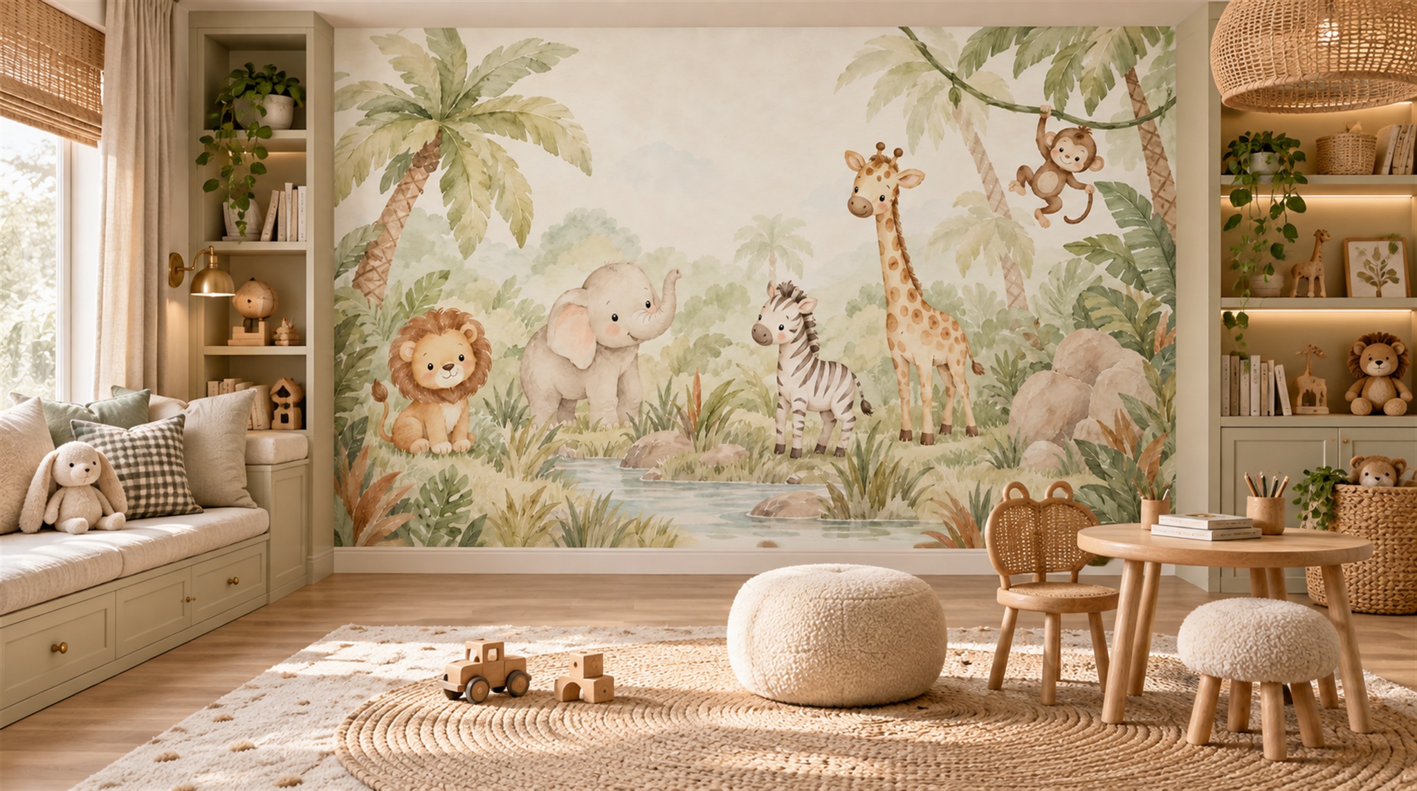 Cream And Red Decorative Patterning Layered Wallpaper Mural Feature-wall-wallpaper-murals, Peel-and-stick Finish