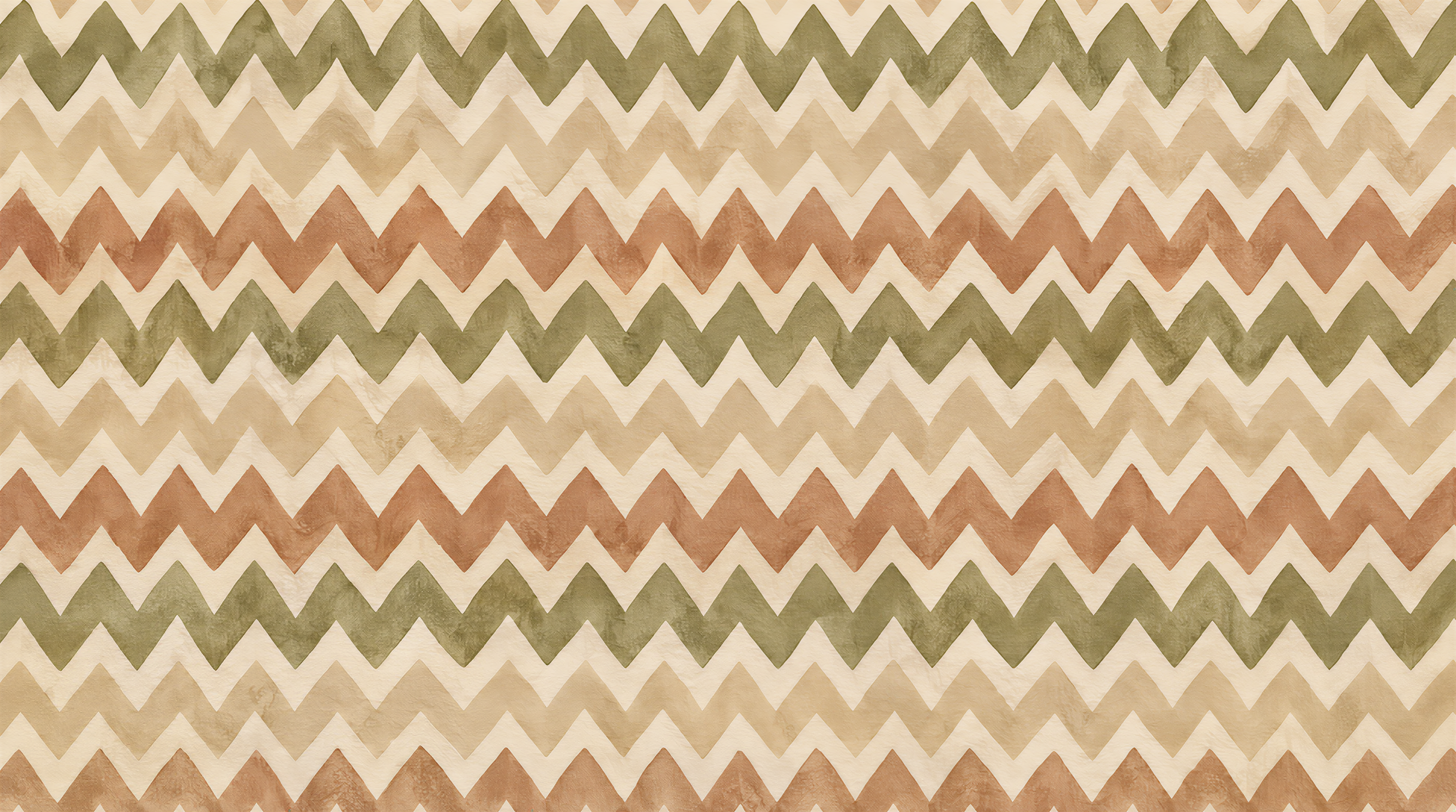 Red And Neutral Decorative Patterning Illustrated Wallpaper Mural, Peel-and-stick Finish