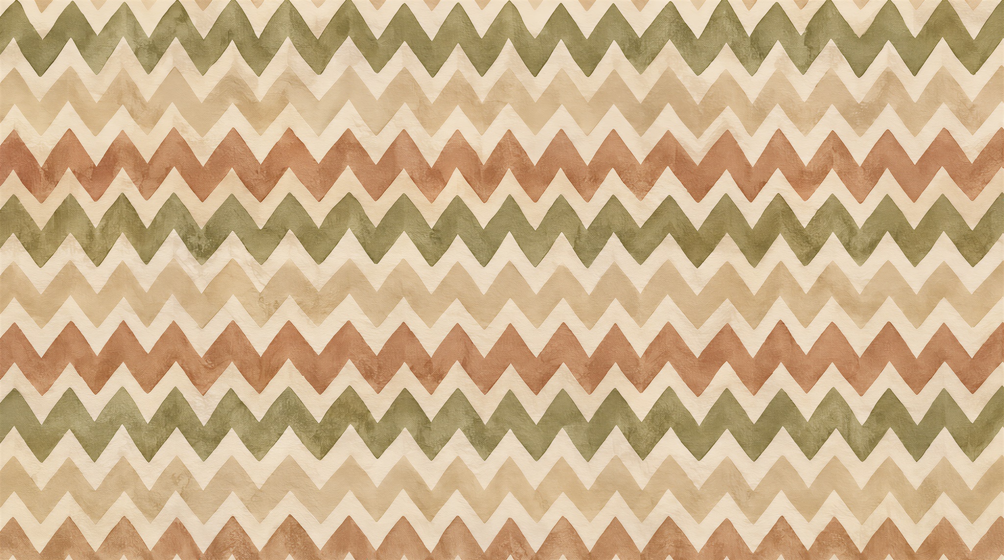 Sage And Terracotta Chevron Wallpaper Mural — Wallpaper Mural Design, Peel-and-stick Finish