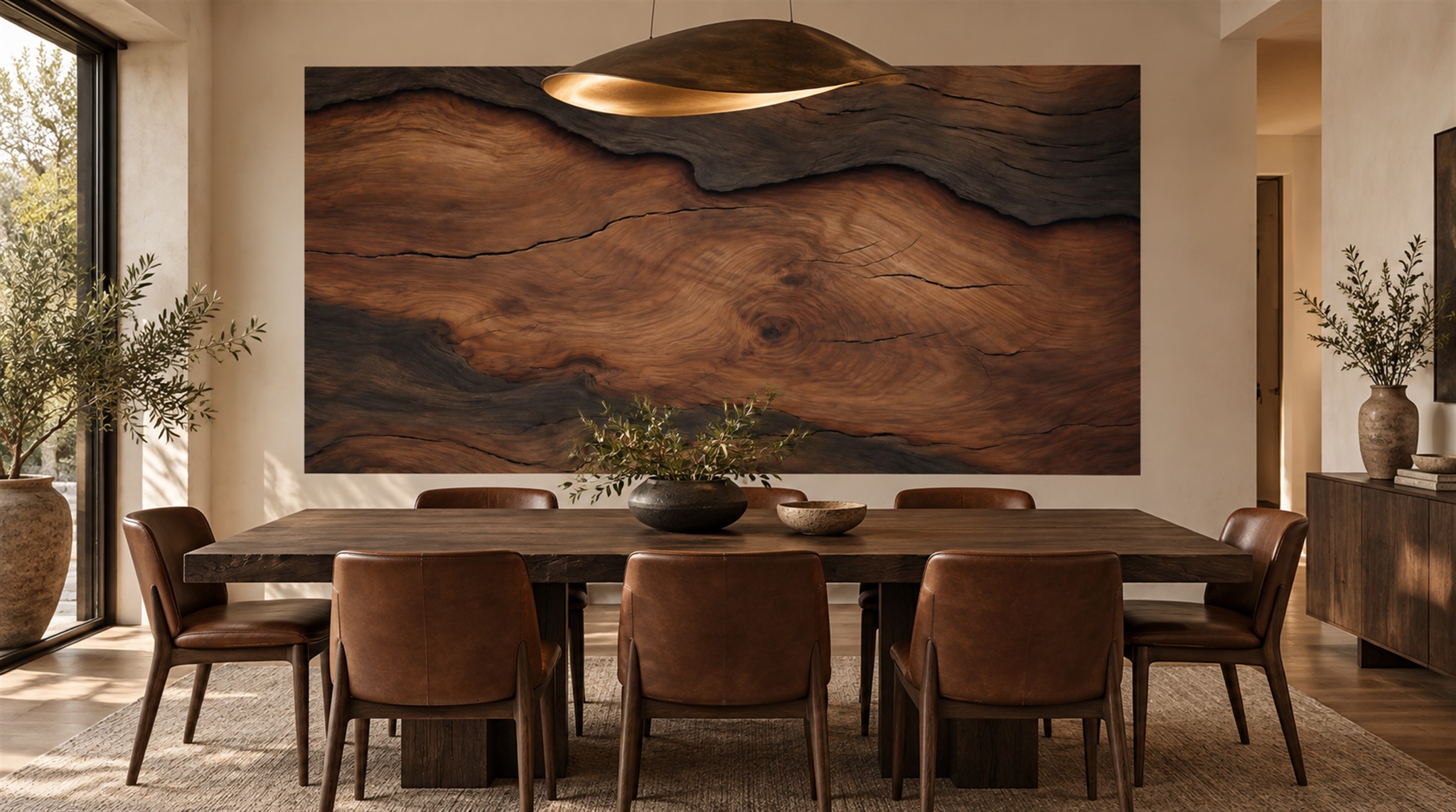 Brown And Red Decorative Patterning Wallpaper Mural Bedroom-wallpaper-murals, Peel-and-stick Finish