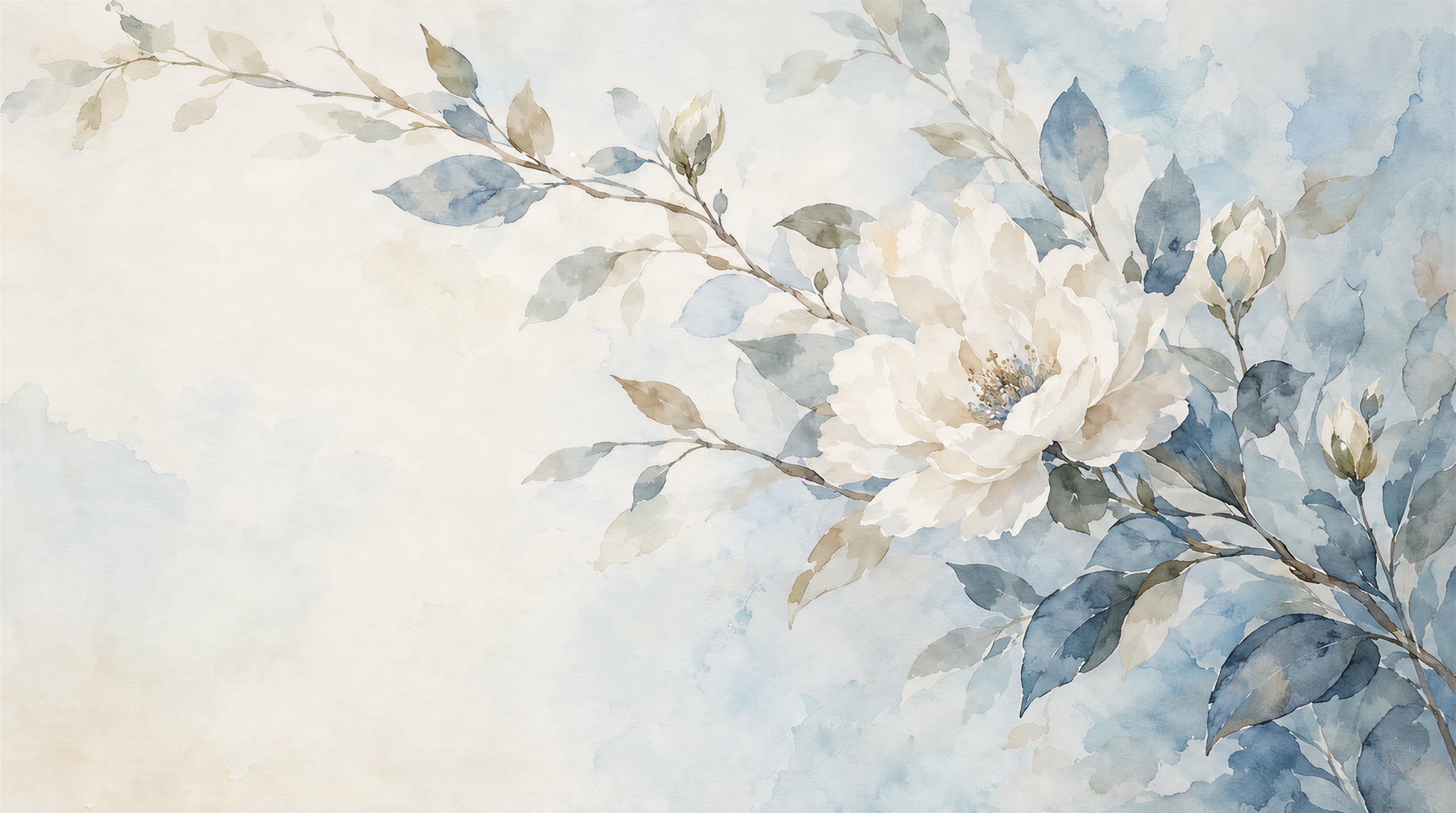 Ivory And Red Leaf Patterning Wallpaper Mural Feature-wall-wallpaper-murals, Peel-and-stick Finish