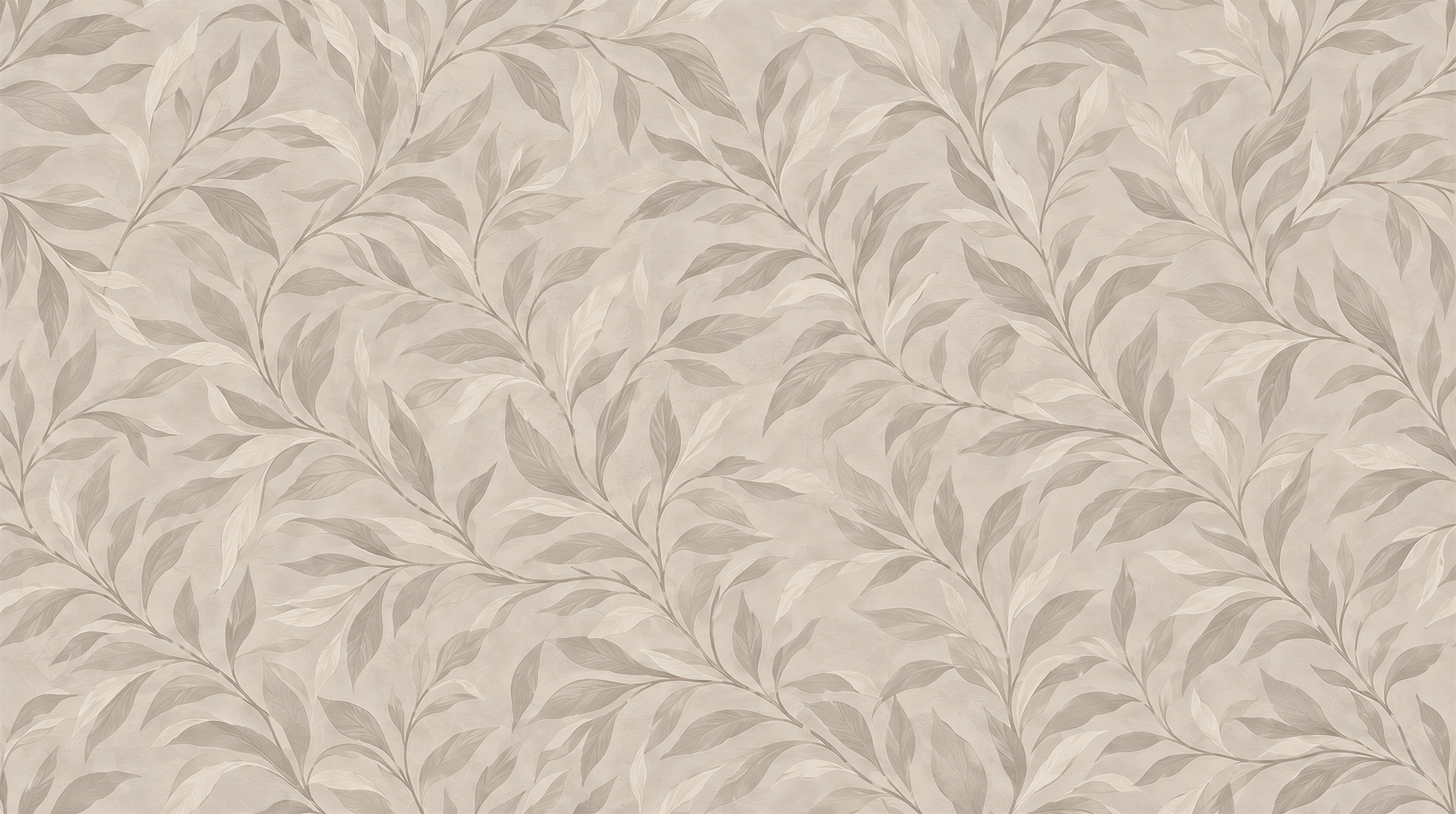 Grey And Red Leaf Patterning Wallpaper Mural, Peel-and-stick Finish