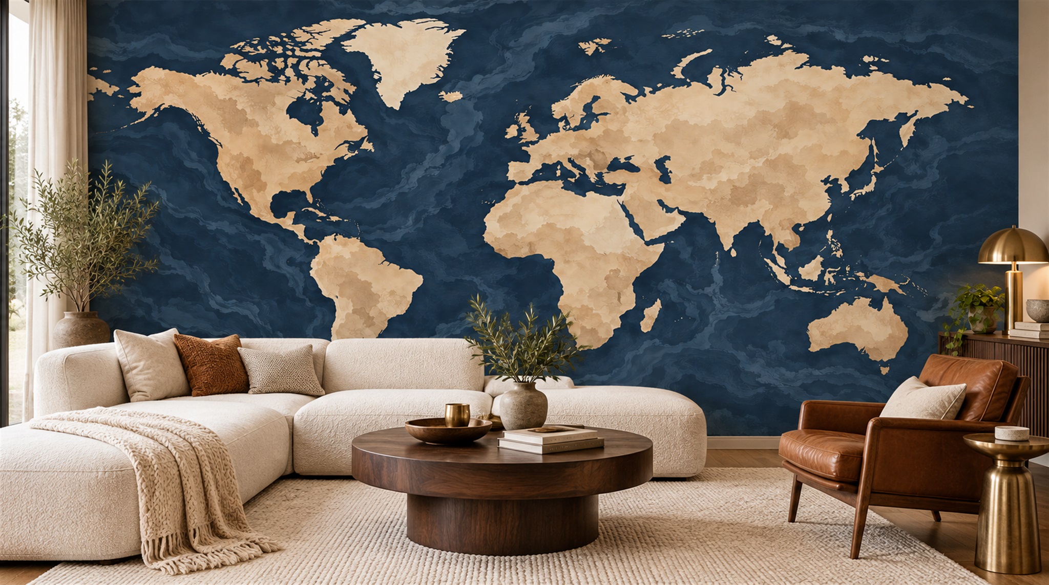 Red And Navy Decorative Patterning Textured Wallpaper Mural Living-room-wallpaper-murals, Peel-and-stick Finish