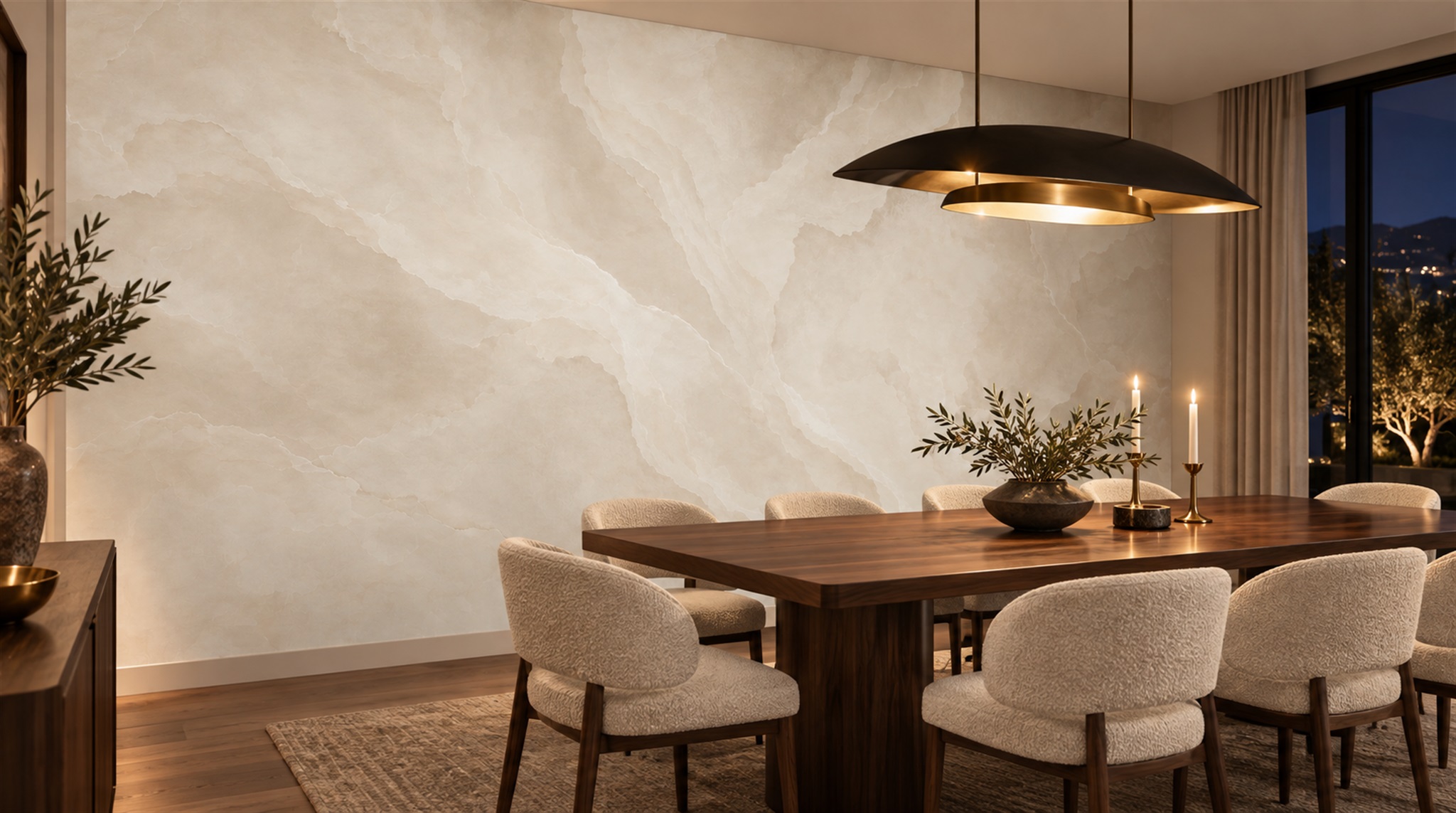 Ivory And Red Marble Veining Wallpaper Mural, Peel-and-stick Finish