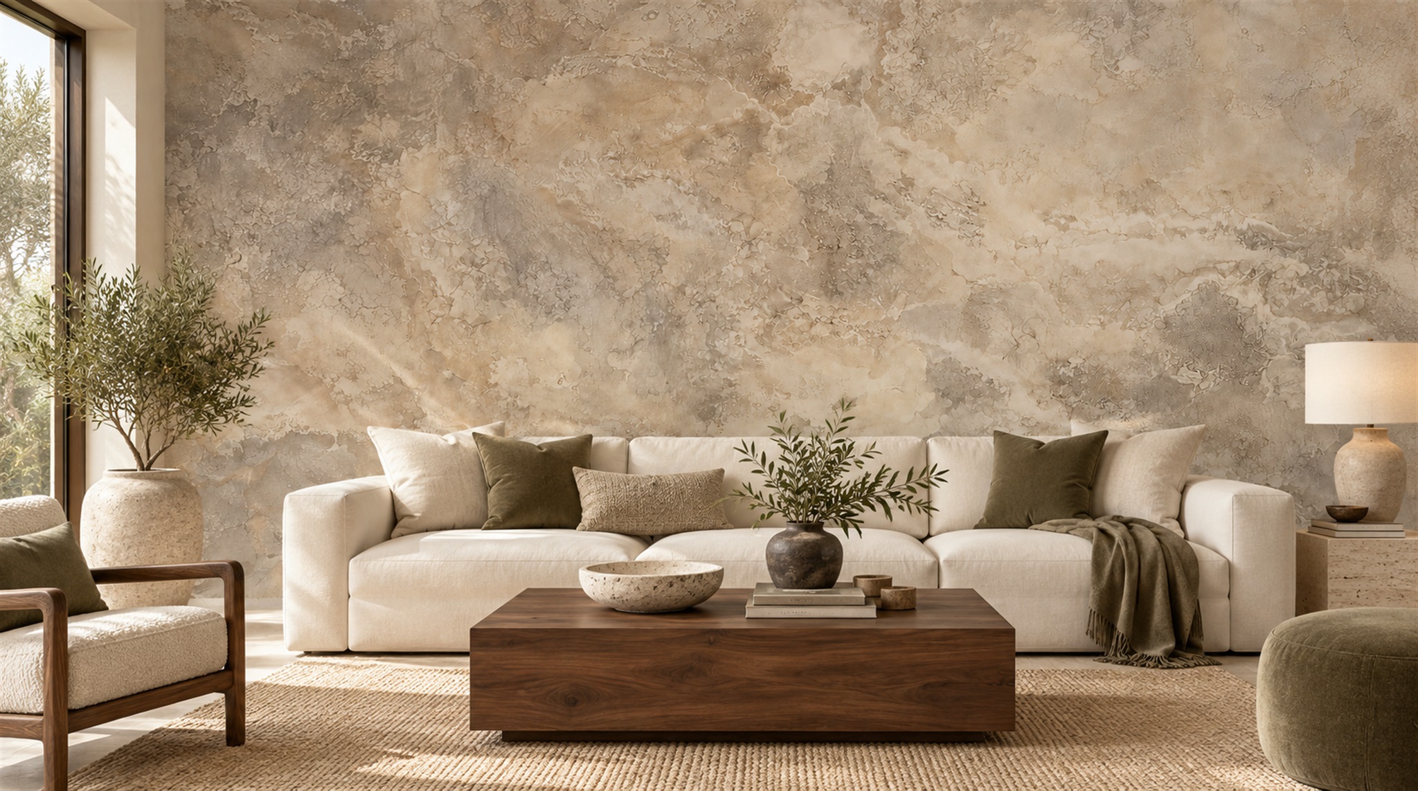 Red And Neutral Stone Texture Wallpaper Mural Feature-wall-wallpaper-murals, Peel-and-stick Finish