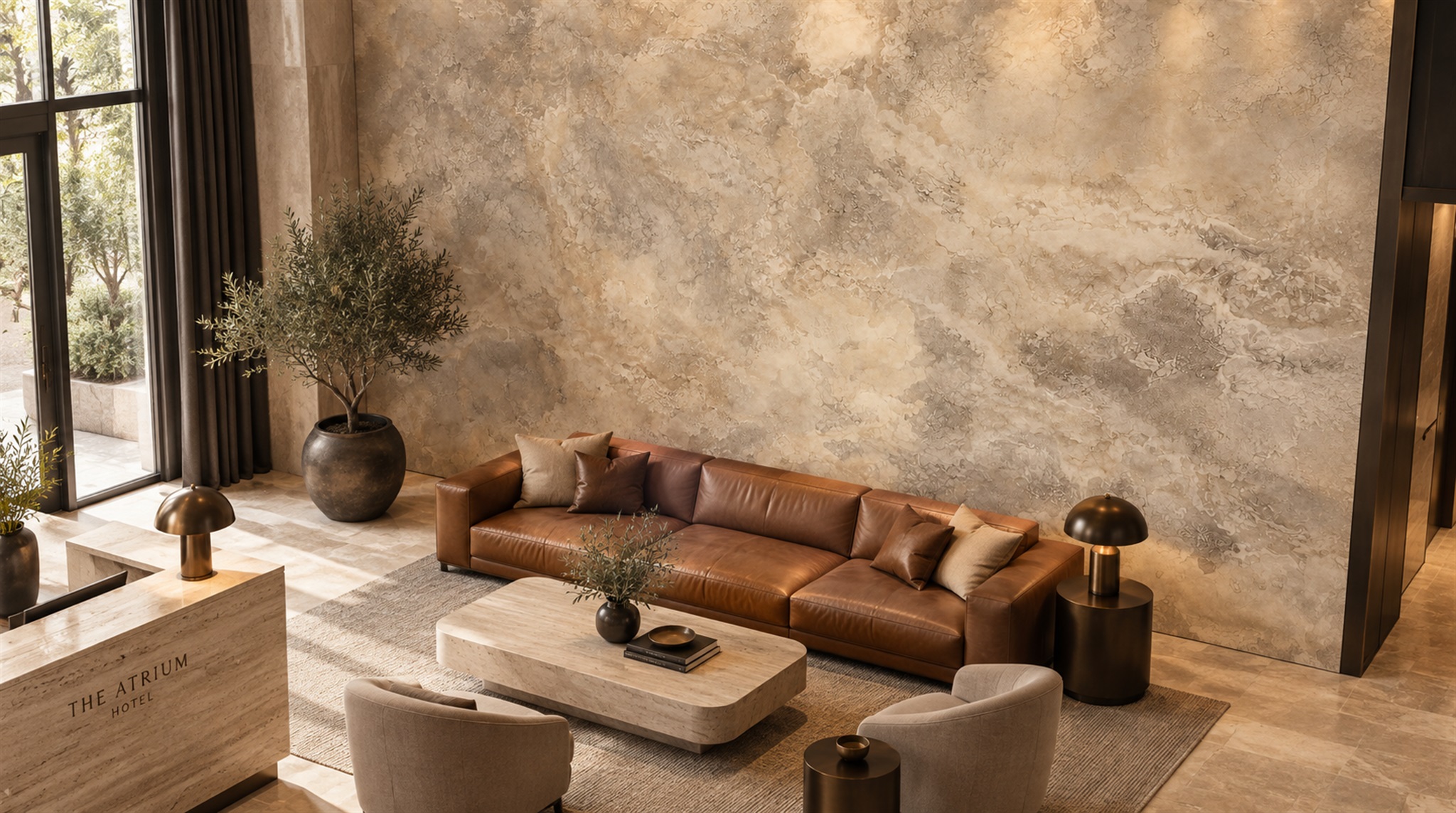 Red And Neutral Stone Texture Wallpaper Mural Accent-wall-wallpaper-murals, Peel-and-stick Finish