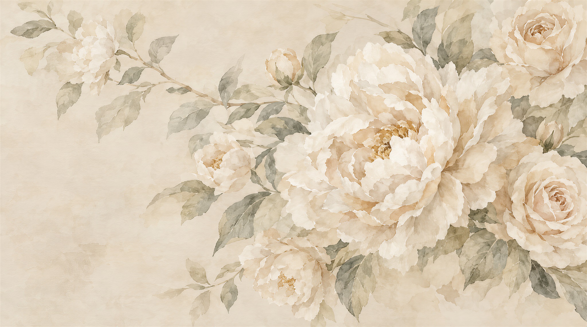 Ivory And Red Decorative Patterning Wallpaper Mural Layered Accent-wall-wallpaper-murals, Peel-and-stick Finish