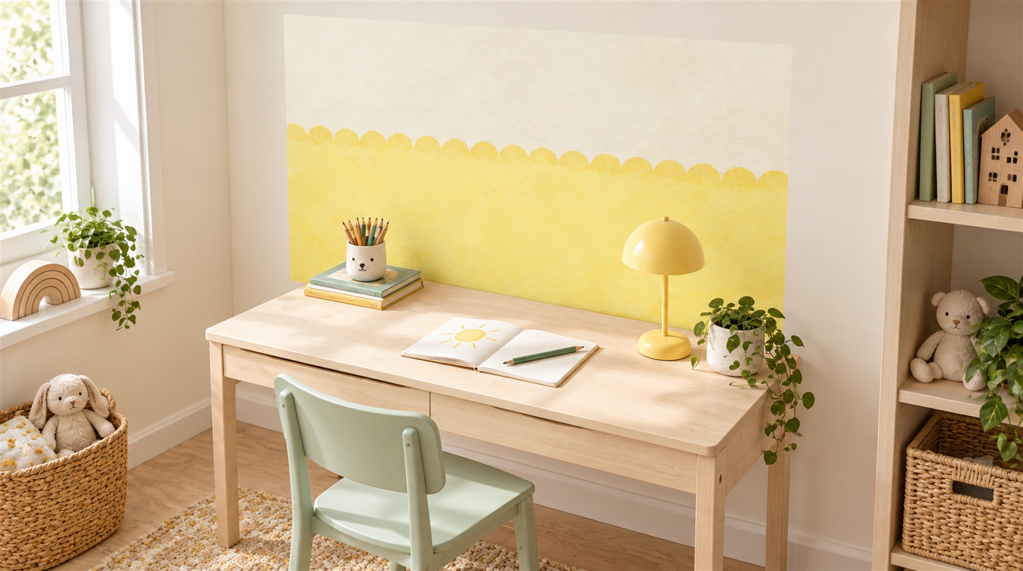 Tan And Gold Decorative Patterning Wallpaper Mural, Peel-and-stick Finish