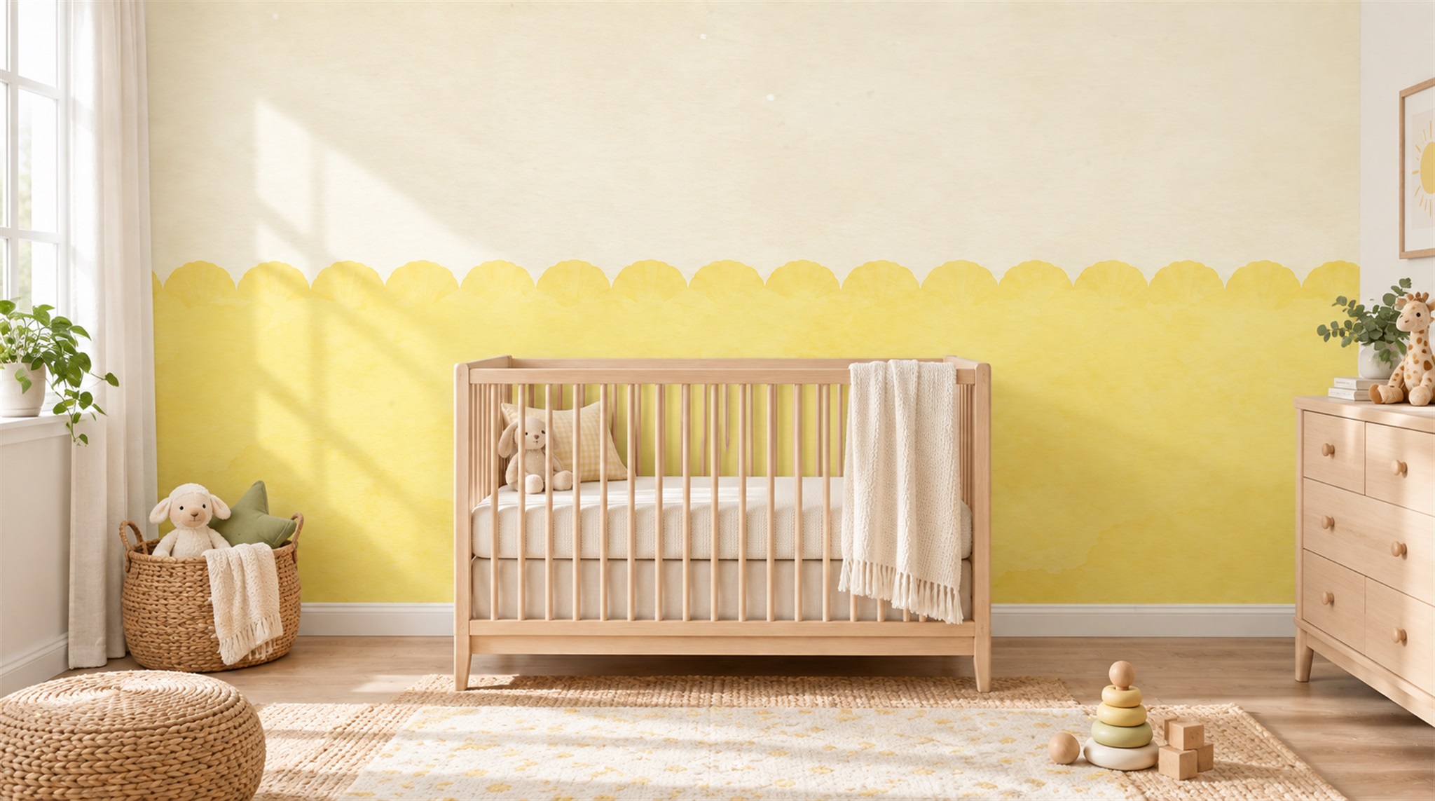 Tan And Gold Decorative Patterning Wallpaper Mural Nursery-wallpaper-murals, Peel-and-stick Finish