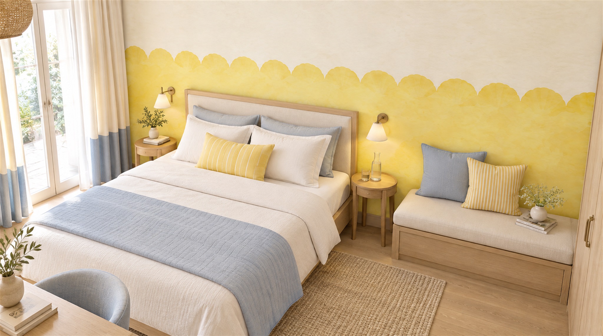 Tan And Gold Decorative Patterning Wallpaper Mural Accent-wall-wallpaper-murals, Peel-and-stick Finish