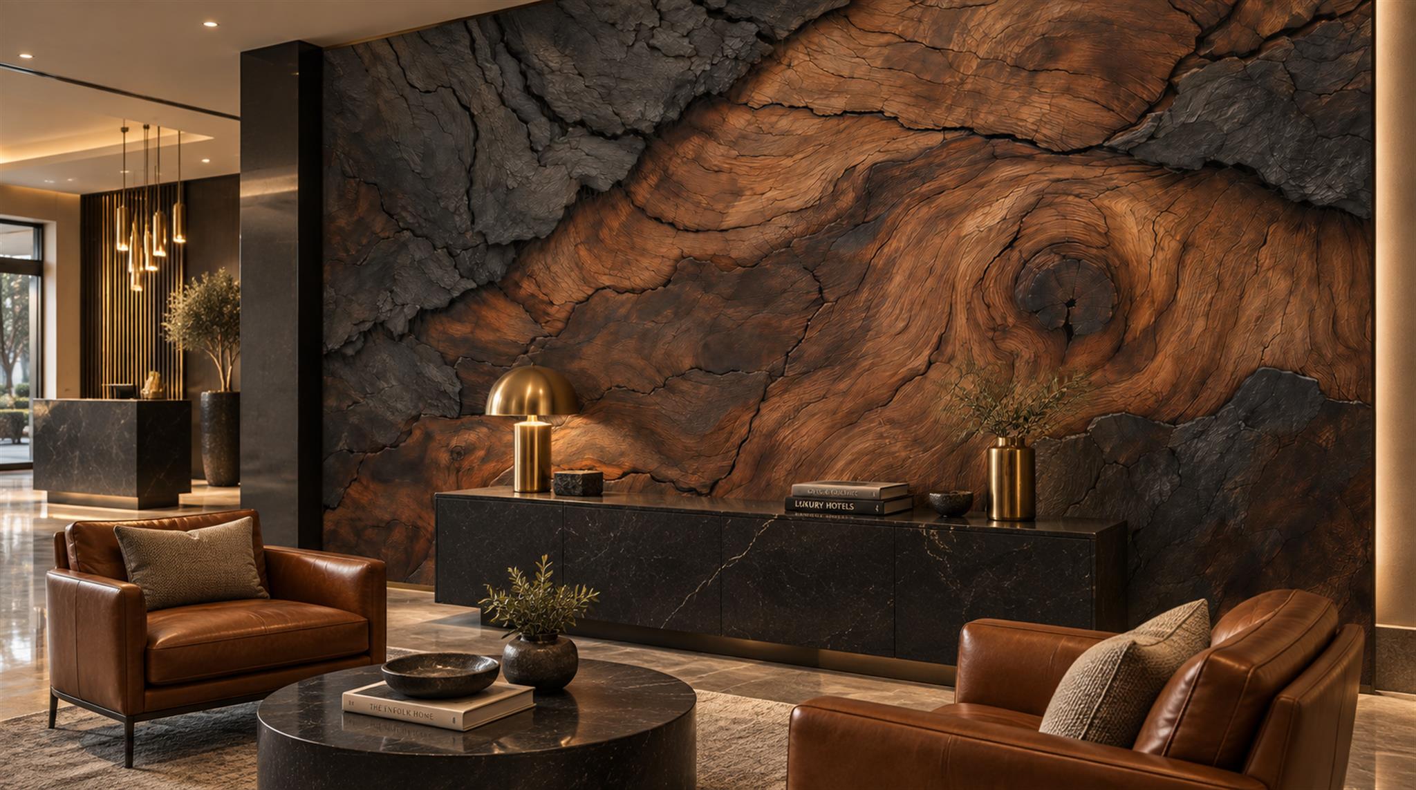 Brown And Red Decorative Patterning Textured Wallpaper Mural Accent-wall-wallpaper-murals, Peel-and-stick Finish