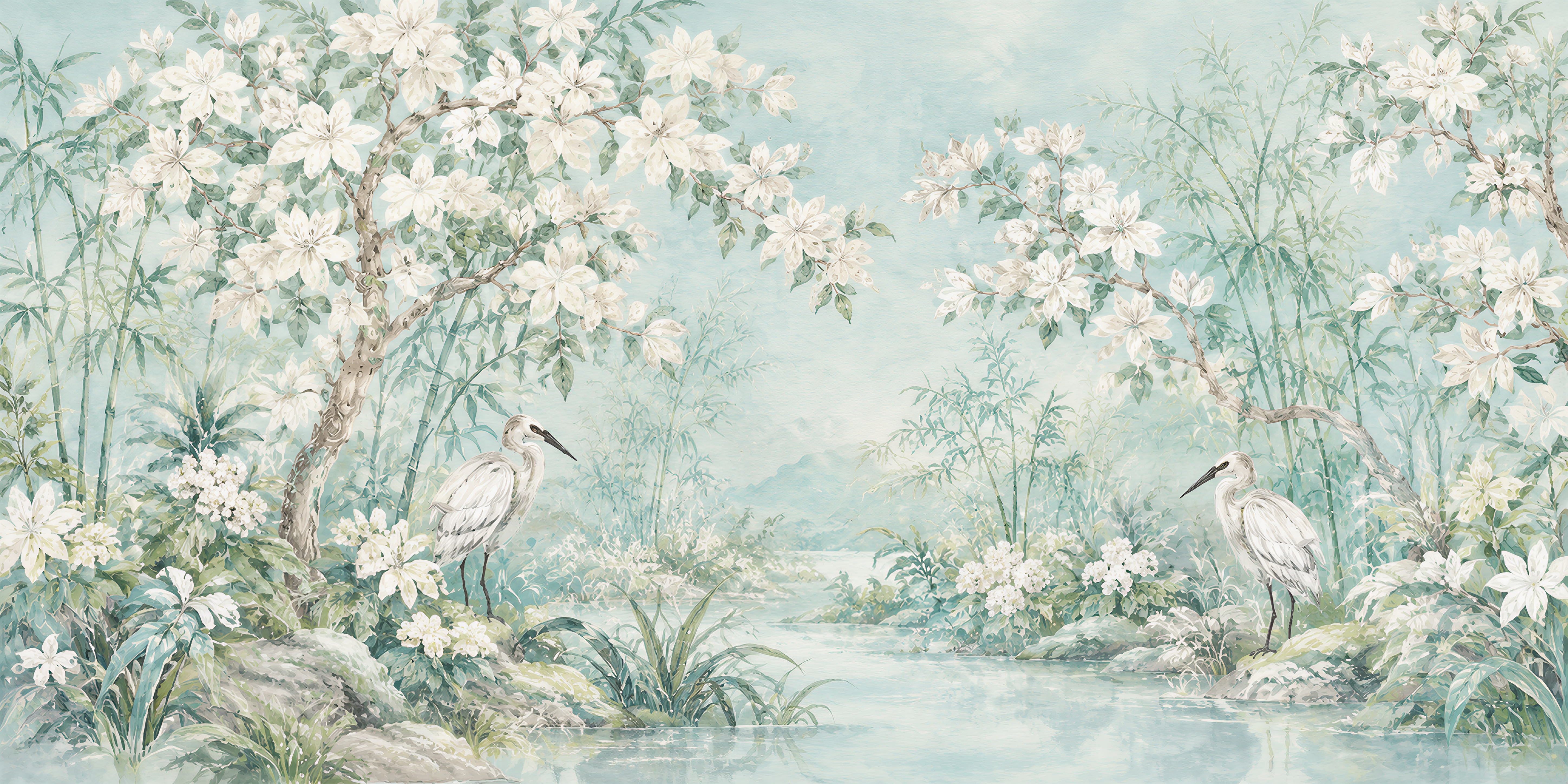 Red And Sage Green Decorative Patterning Wallpaper Atmospheric Wallpaper, Peel-and-stick Finish