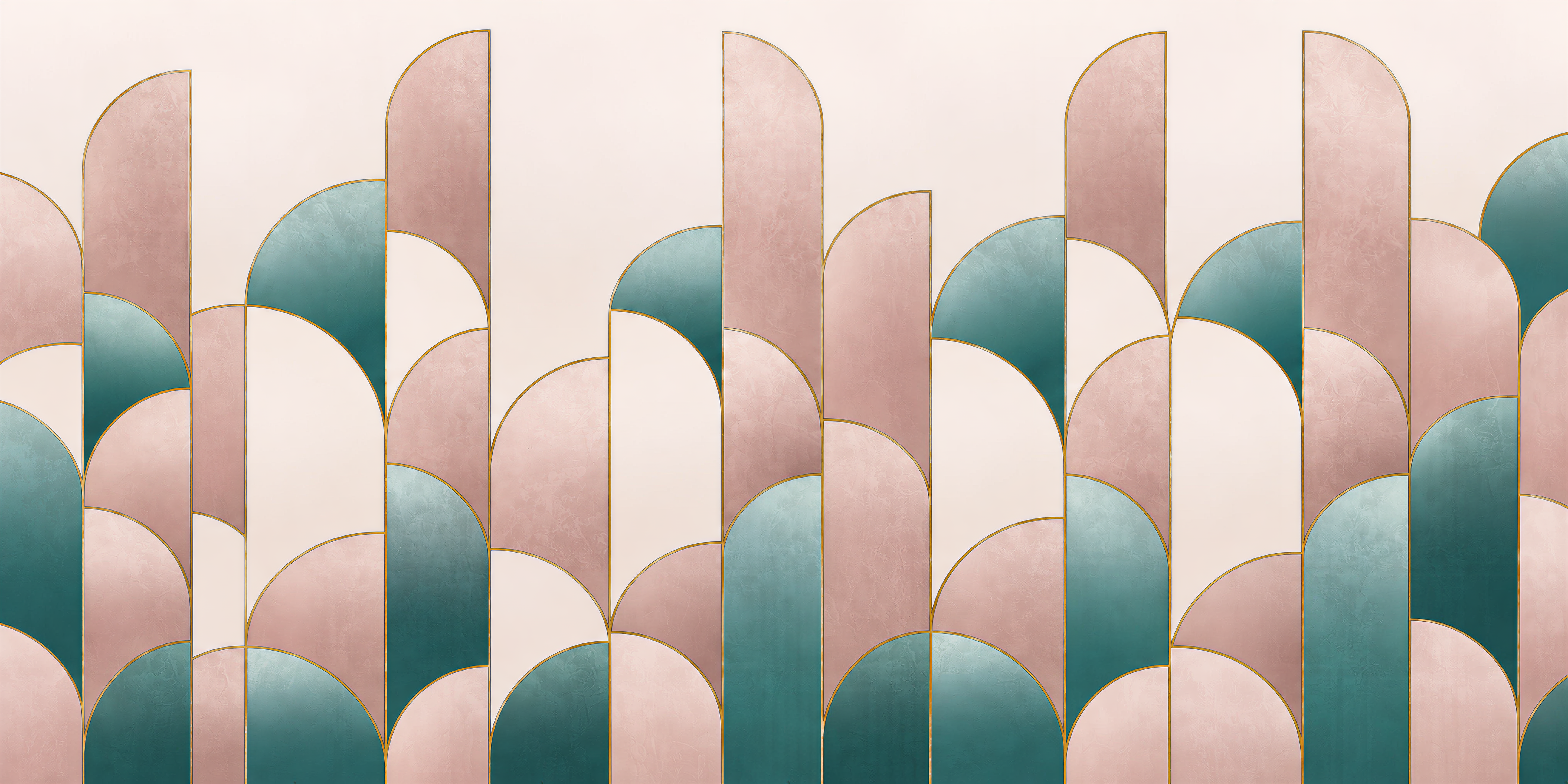 Red And Soft Pastel Decorative Patterning Wallpaper Layered Wallpaper, Peel-and-stick Finish