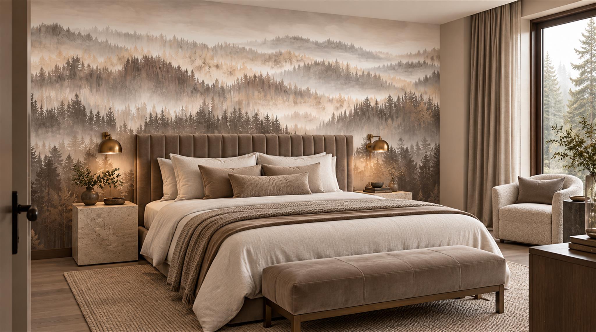Ivory And Red Decorative Patterning Wallpaper Mural Layered Textured Feature-wall-wallpaper-murals, Peel-and-stick Finish