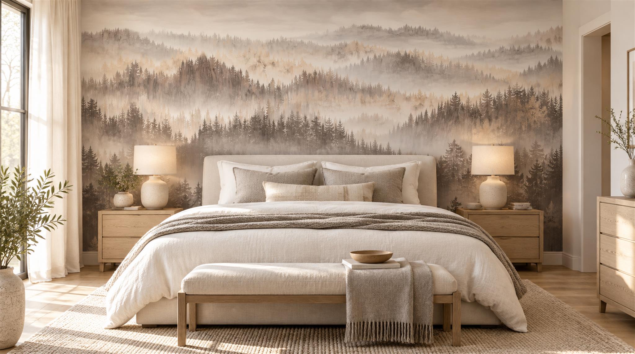 Ivory And Red Decorative Patterning Wallpaper Mural Layered Textured Bedroom-wallpaper-murals, Peel-and-stick Finish