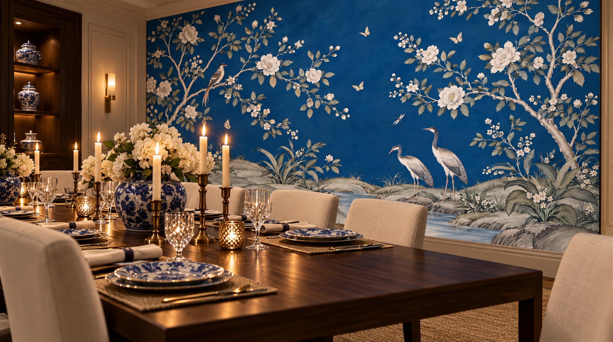 Red And Blue Decorative Patterning Textured Wallpaper Mural Accent-wall-wallpaper-murals, Peel-and-stick Finish