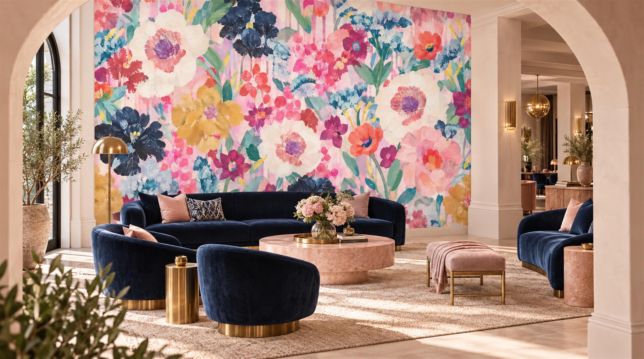 Can Mural Wallpaper Be Used in a Hotel Interior? — wallpaper mural design preview, peel-and-stick finish