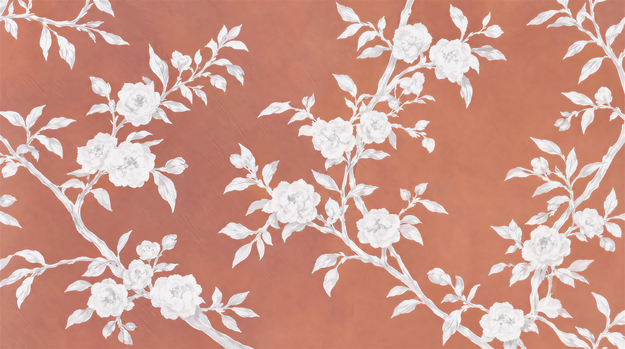 Red And Neutral Decorative Patterning Wallpaper Mural Layered Tones Accent-wall-wallpaper-murals, Peel-and-stick Finish