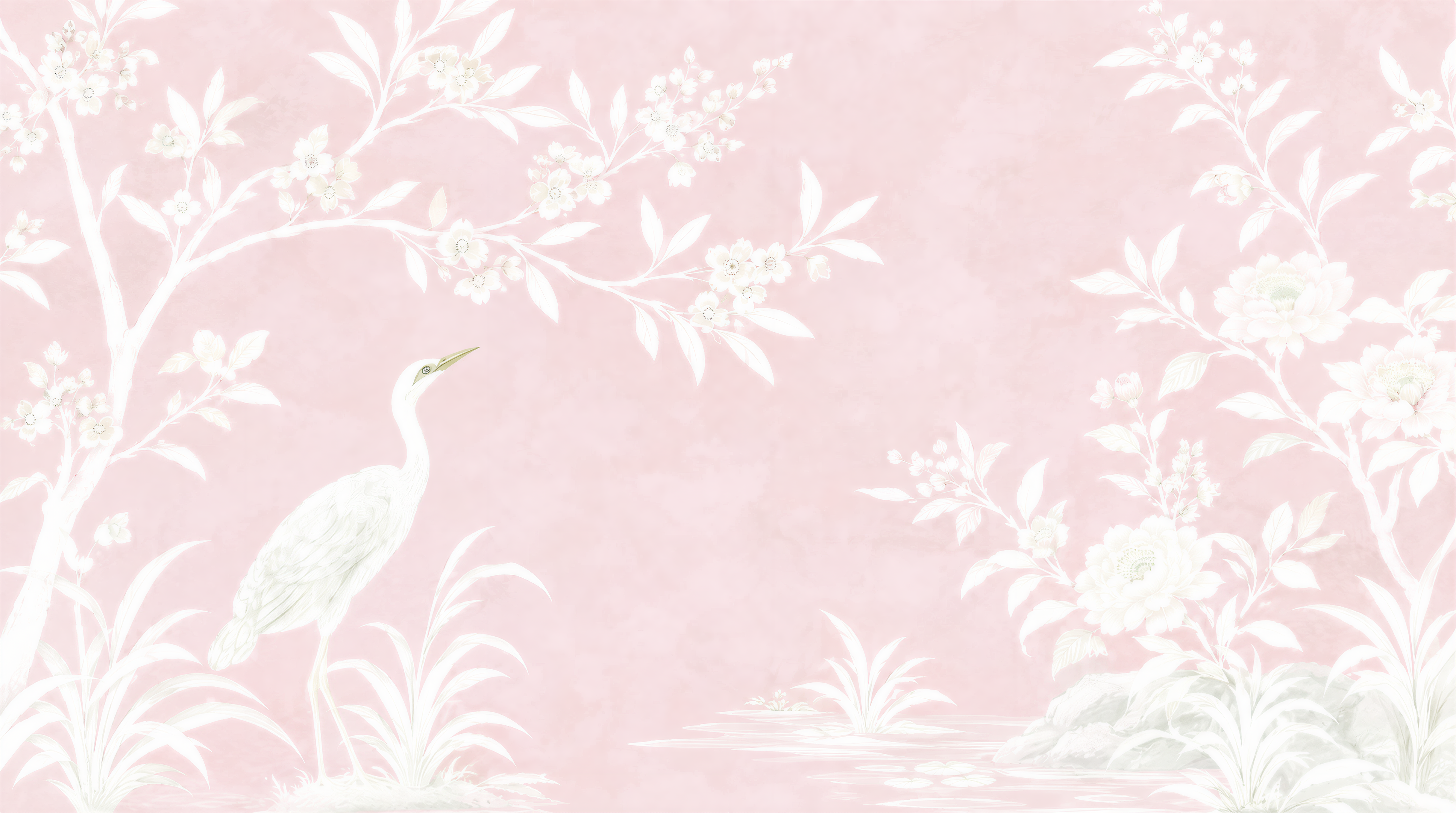 Red And Pink Leaf Patterning Wallpaper Mural, Peel-and-stick Finish