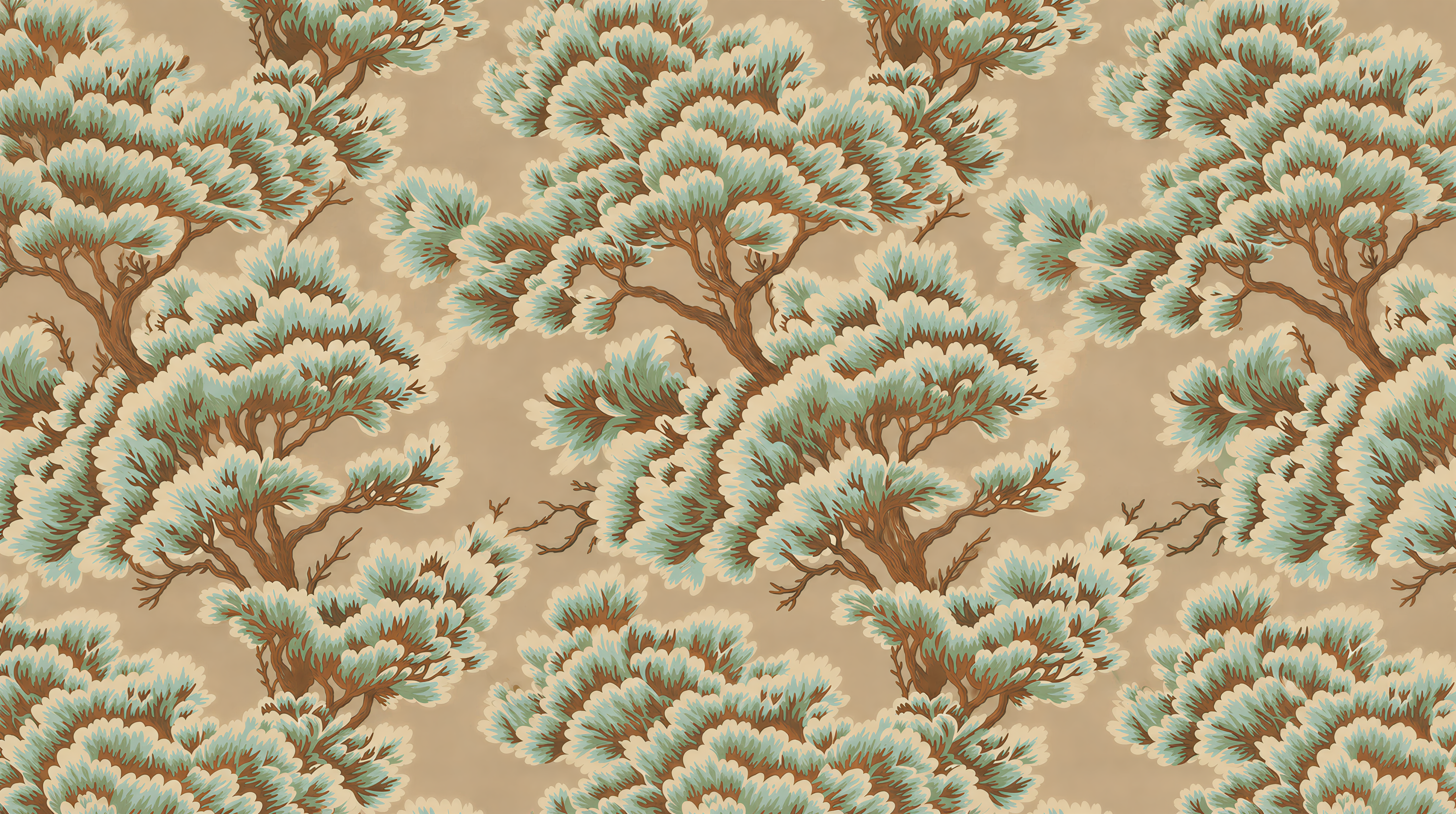 Red And Neutral Decorative Patterning Wallpaper Mural Layered Linear, Peel-and-stick Finish