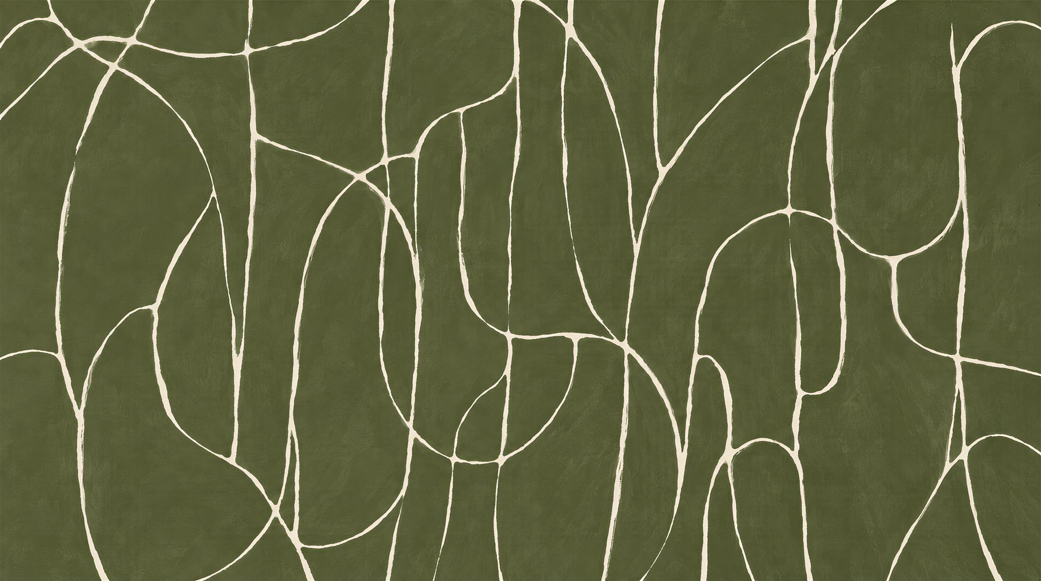 Red And Olive Abstract Forms Wallpaper Mural Bedroom-wallpaper-murals, Peel-and-stick Finish