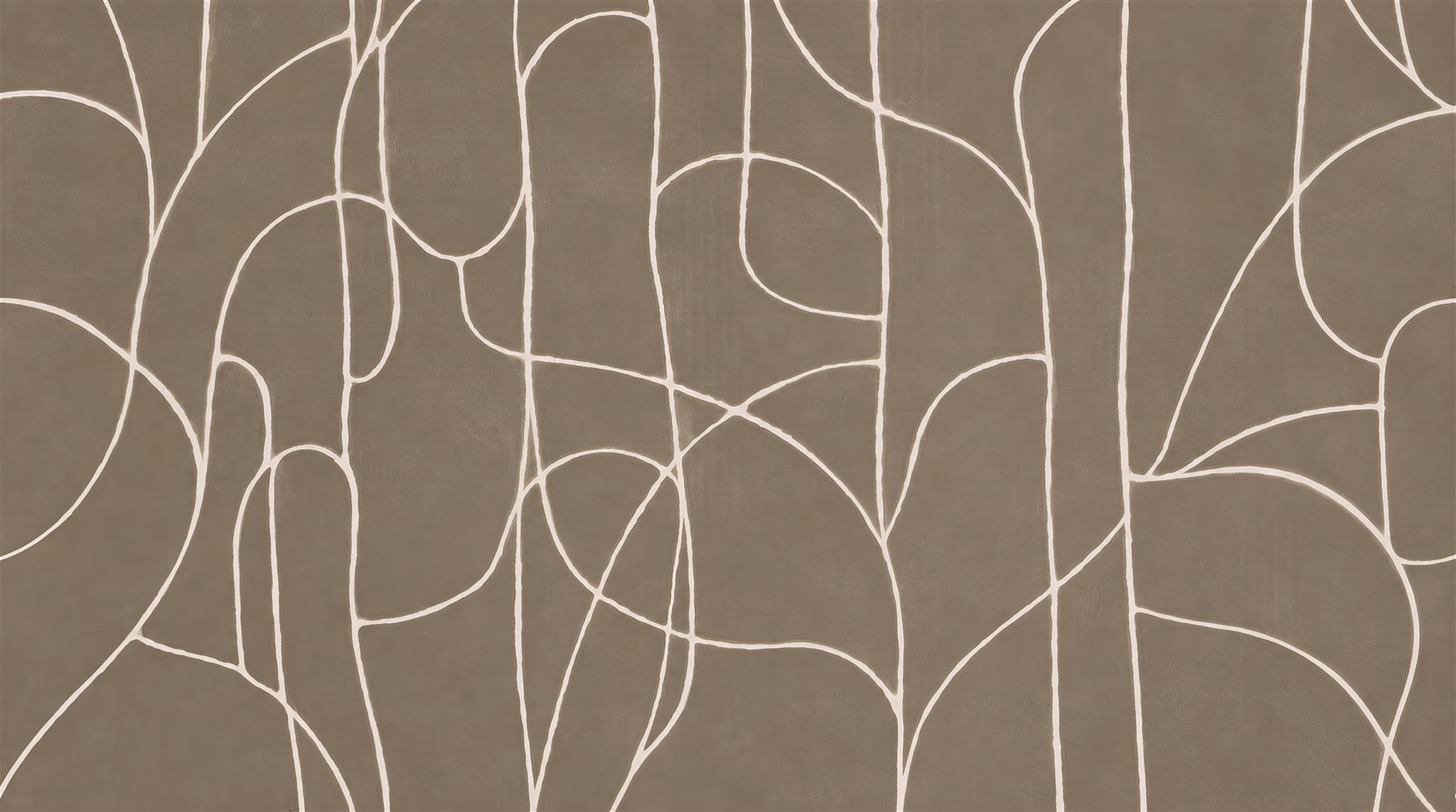 Red And Neutral Abstract Forms Wallpaper Mural, Peel-and-stick Finish