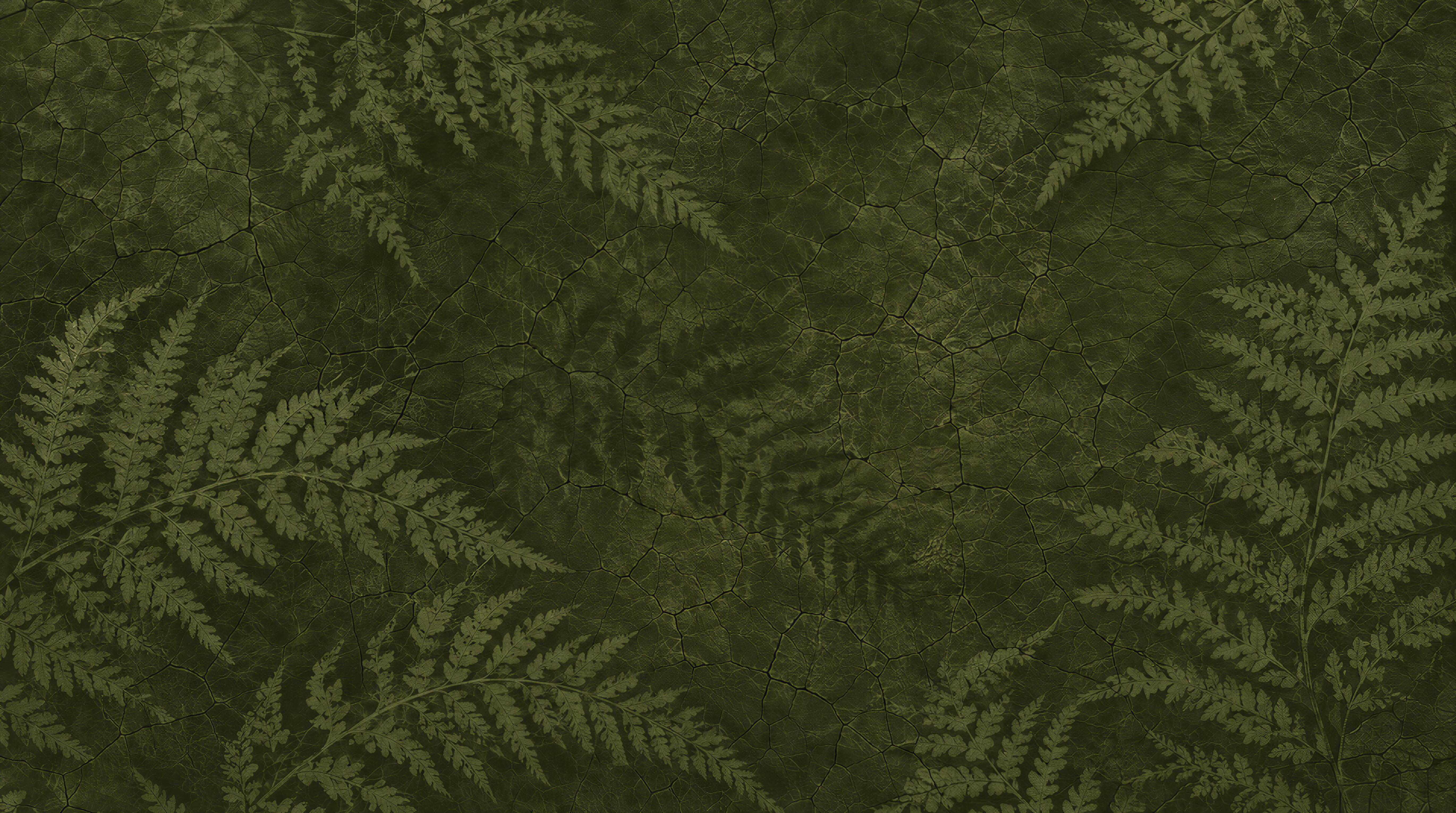 Red And Olive Fern Foliage Wallpaper Mural, Peel-and-stick Finish