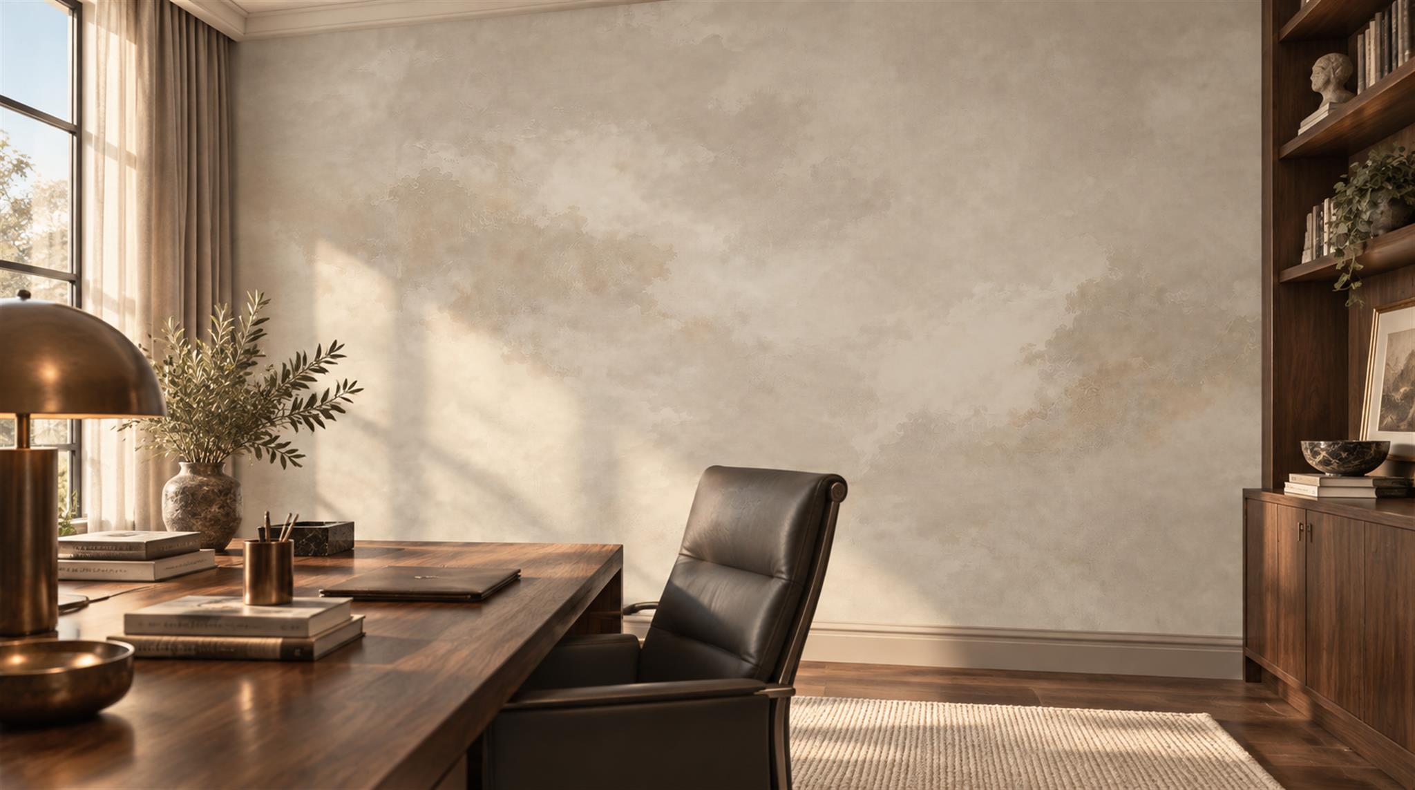 Red And Neutral Decorative Patterning Wallpaper Mural Layered Graphic Living-room-wallpaper-murals, Peel-and-stick Finish