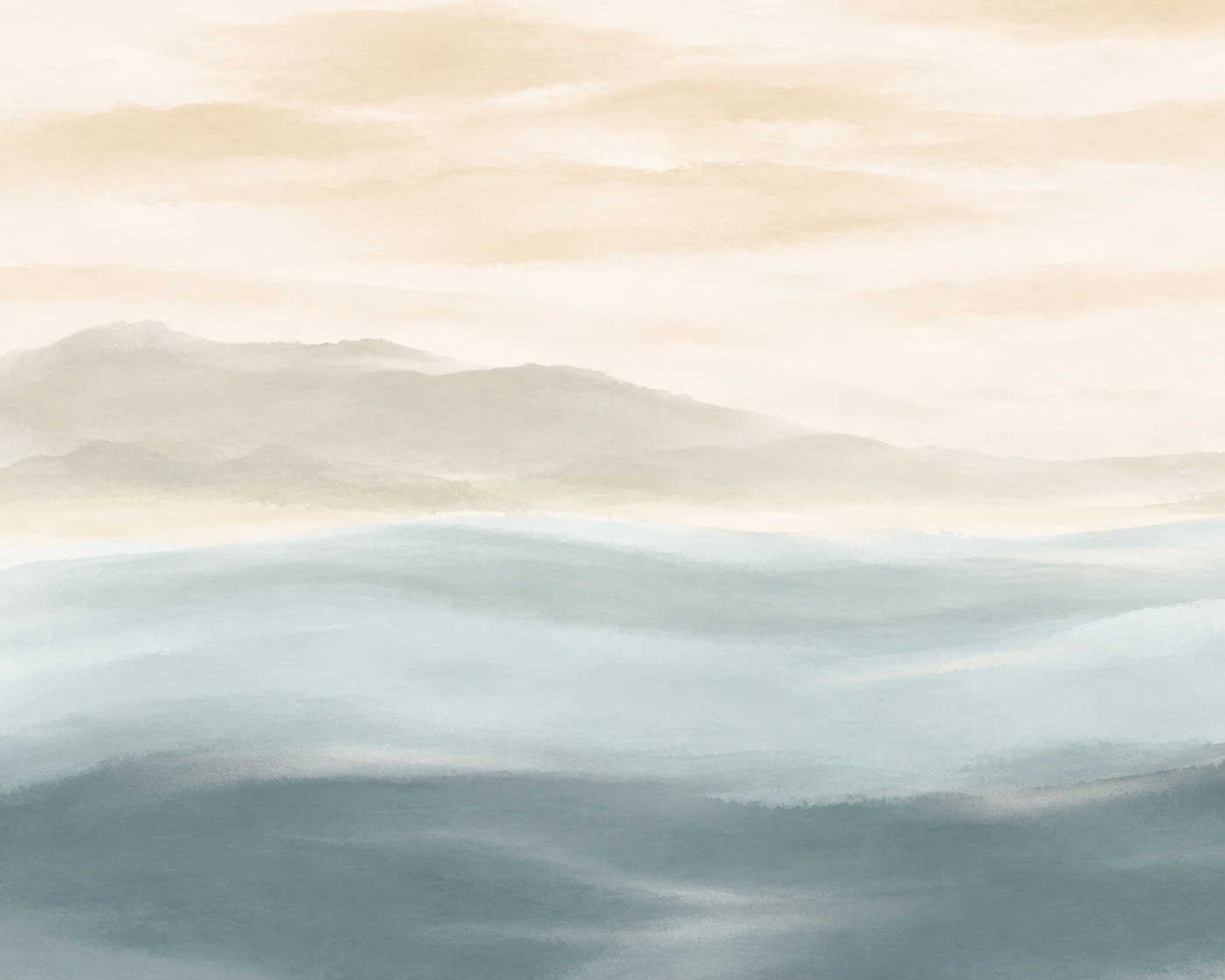 Red And Sage Green An Open Ocean View Wallpaper, Peel-and-stick Finish
