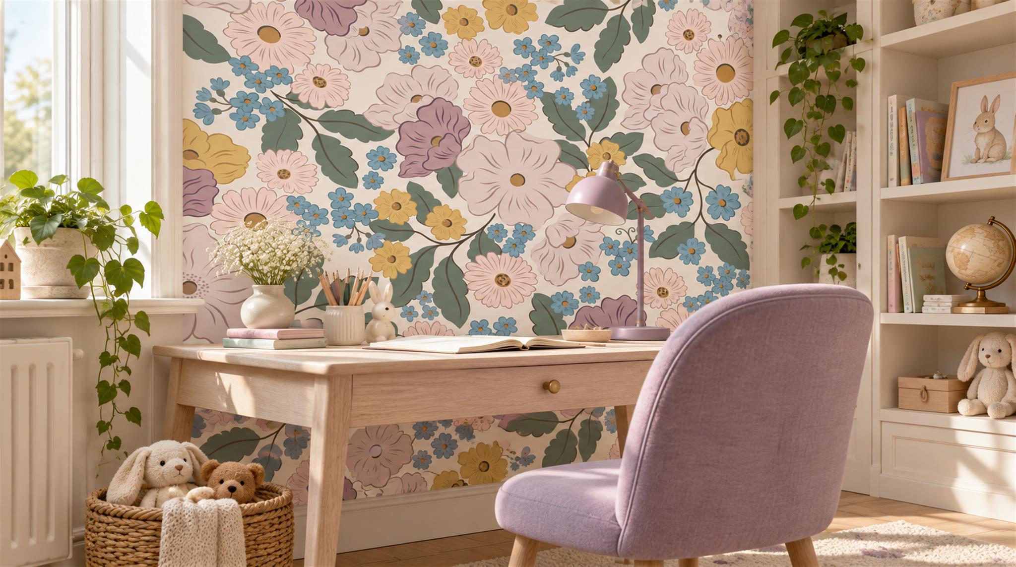 Soft Pastel And Neutral Abstract Forms Wallpaper Decorative Wallpaper, Peel-and-stick Finish