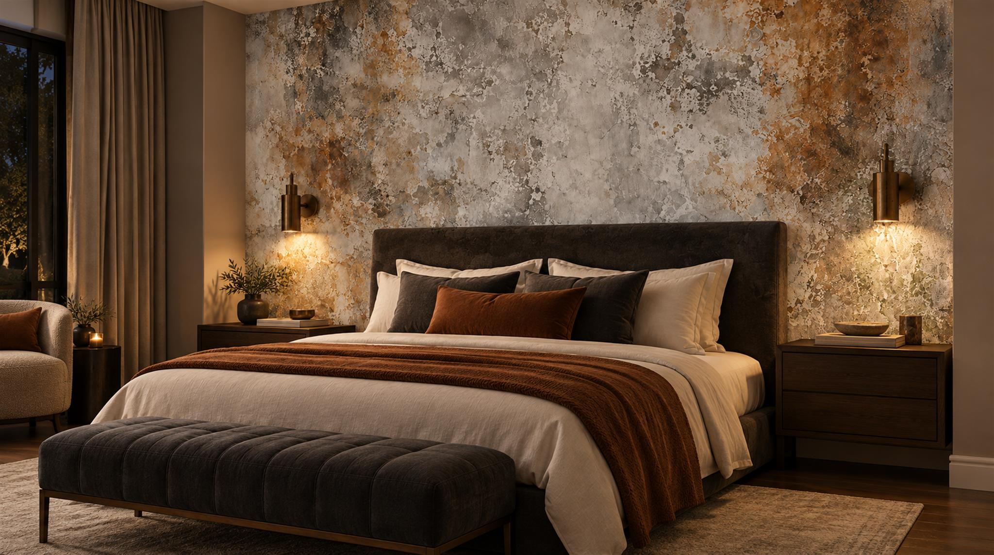 Grey And Neutral Stone Texture Wallpaper Mural Accent-wall-wallpaper-murals, Peel-and-stick Finish