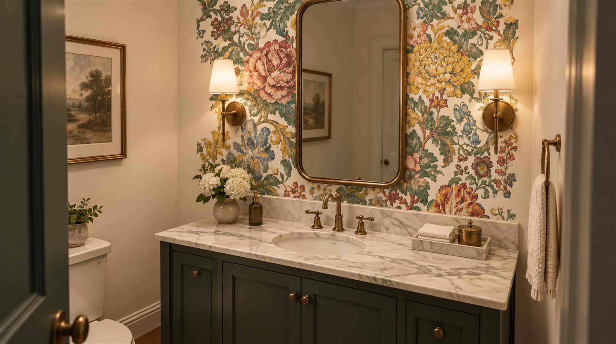 Cream And Neutral Abstract Forms Decorative Wallpaper Mural Powder-room-wallpaper-murals, Peel-and-stick Finish