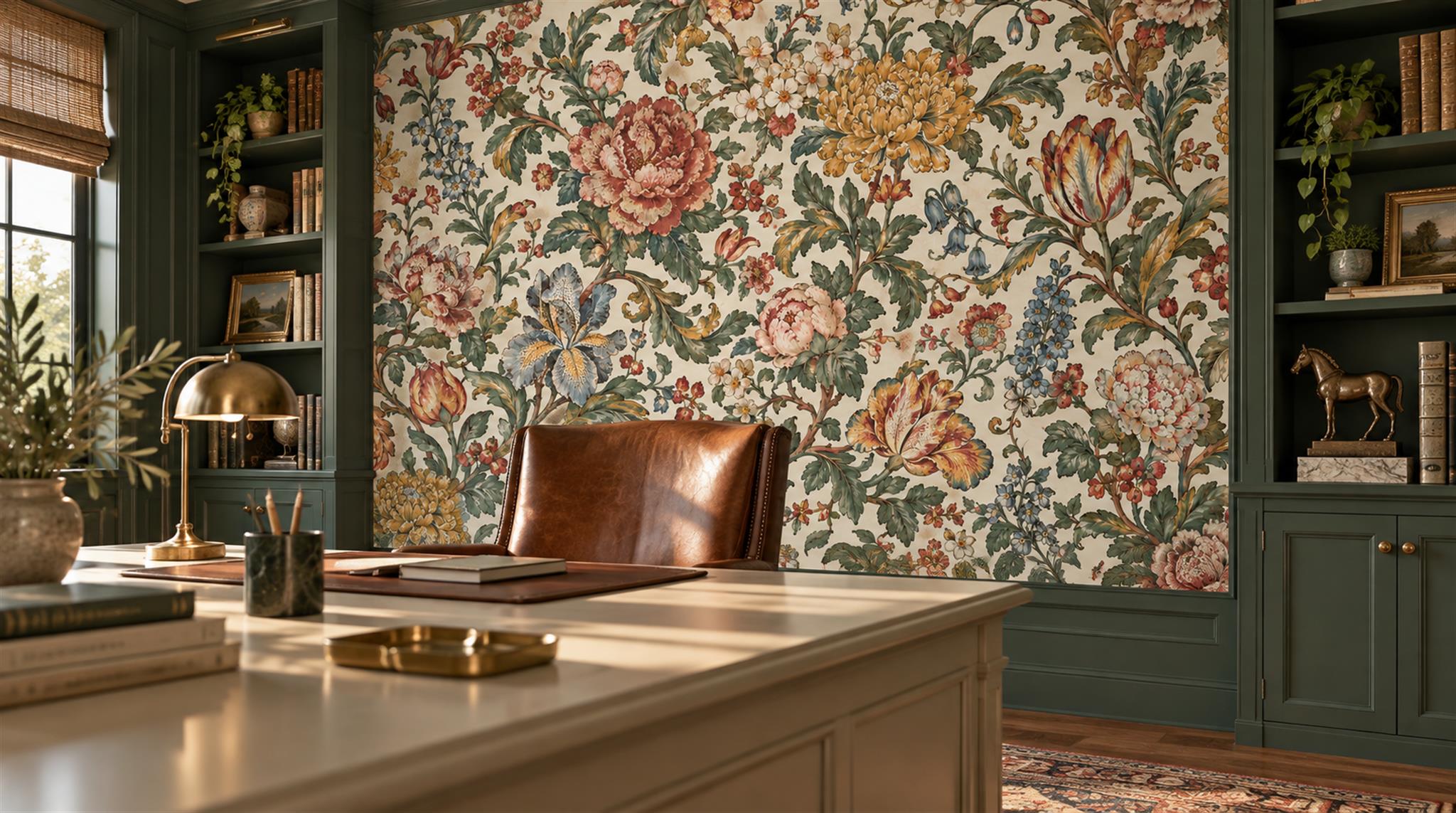 Cream And Neutral Abstract Forms Decorative Wallpaper Mural Powder-room-wallpaper-murals, Peel-and-stick Finish