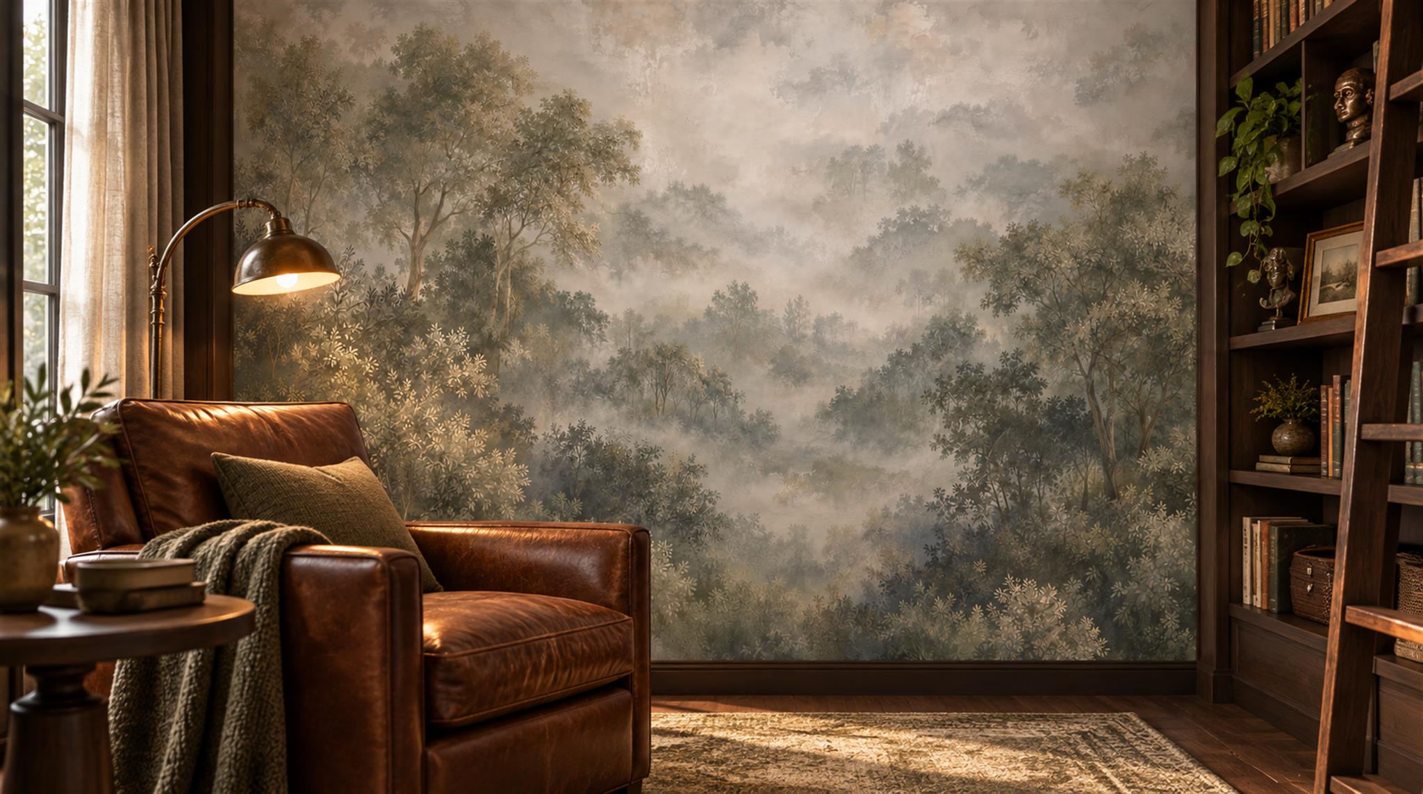 Grey And Neutral Abstract Forms Wallpaper Mural Accent-wall-wallpaper-murals, Peel-and-stick Finish