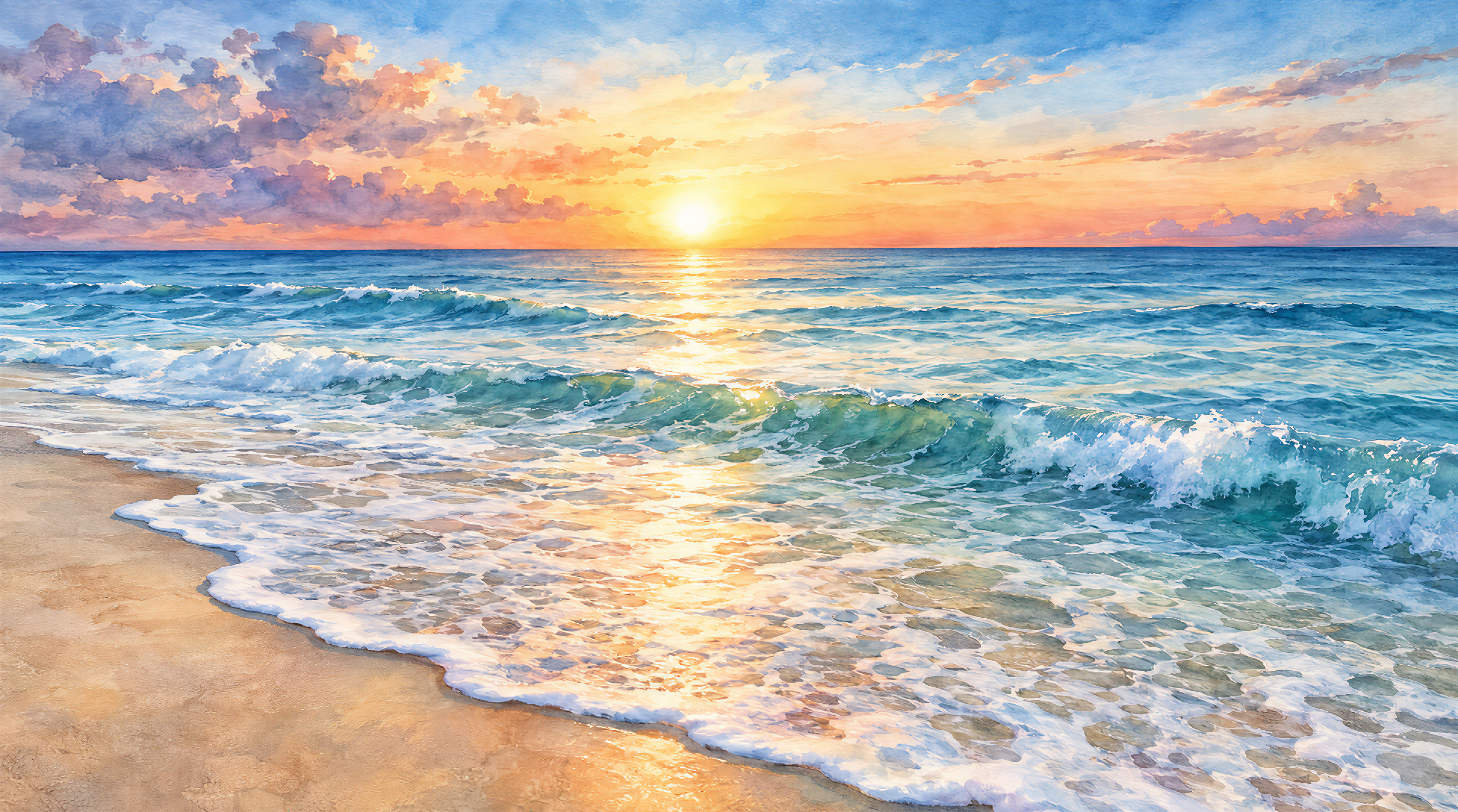 Neutral A Coastal Scene Wallpaper Mural Accent-wall-wallpaper-murals, Peel-and-stick Finish